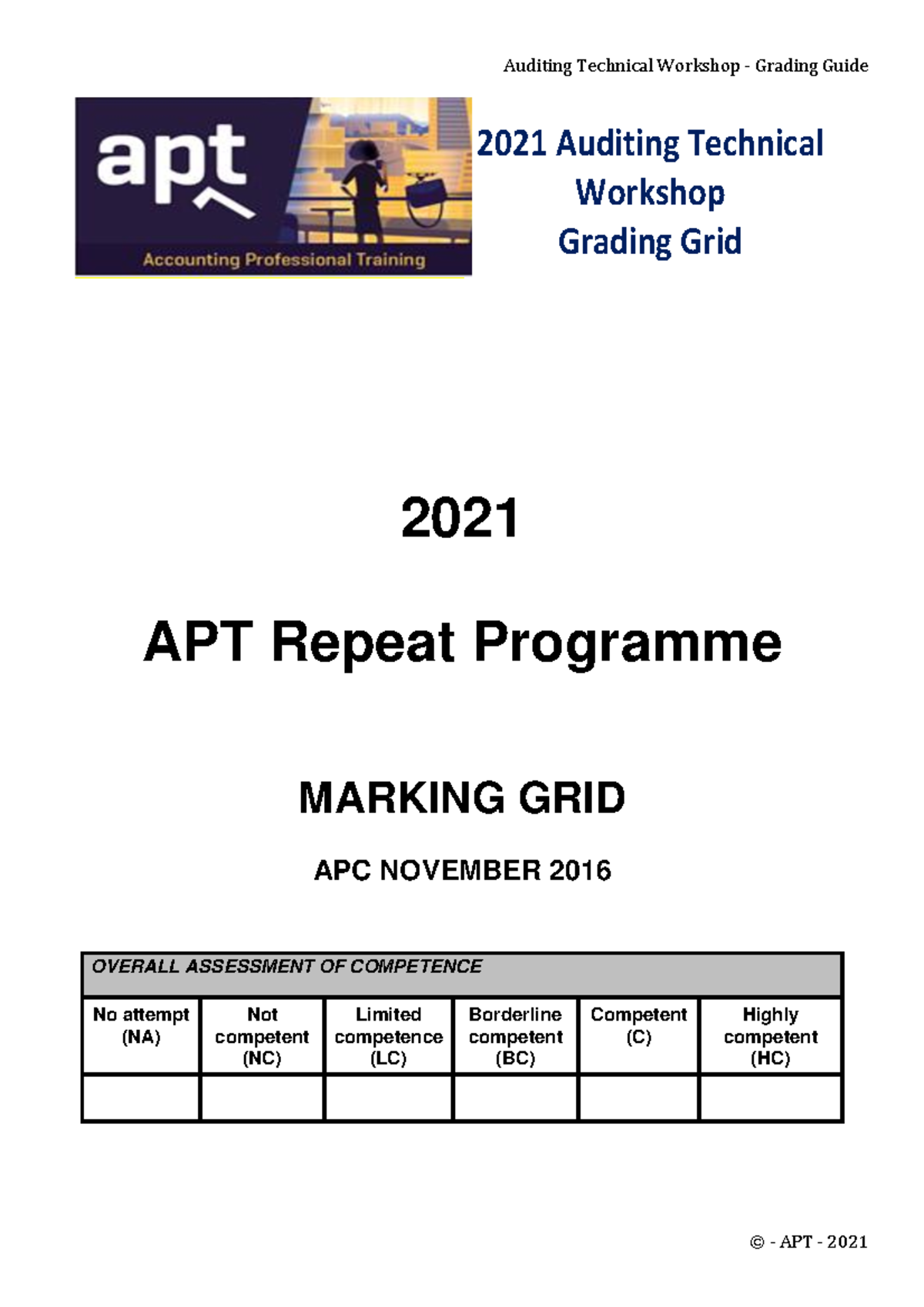 5. Auditing Technical Workshop - Grading Grid - AFM 111E - UFH - Studocu