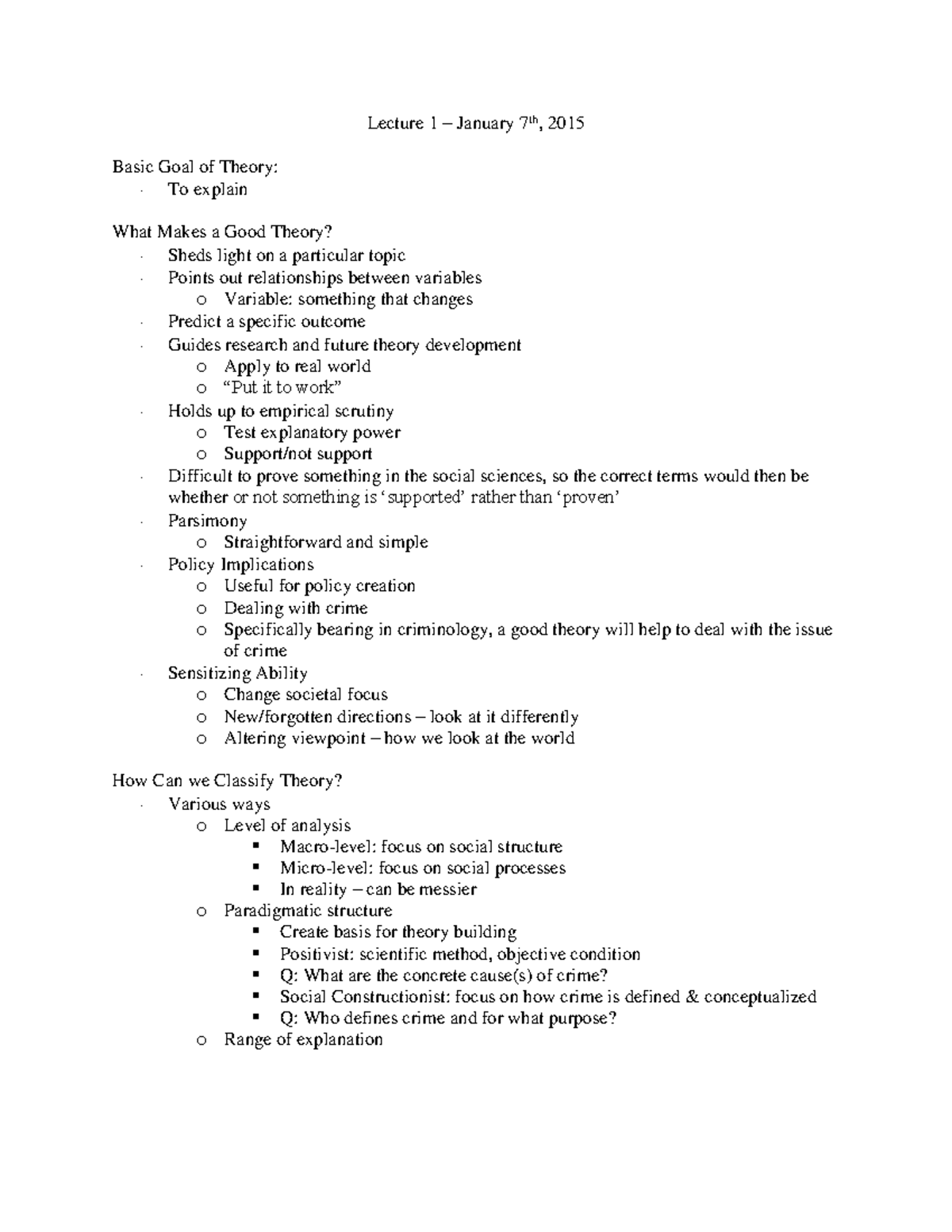 Lecture notes, lectures 1 - 8, 10, 11 - Lecture 1 – January 7th, 2015 ...