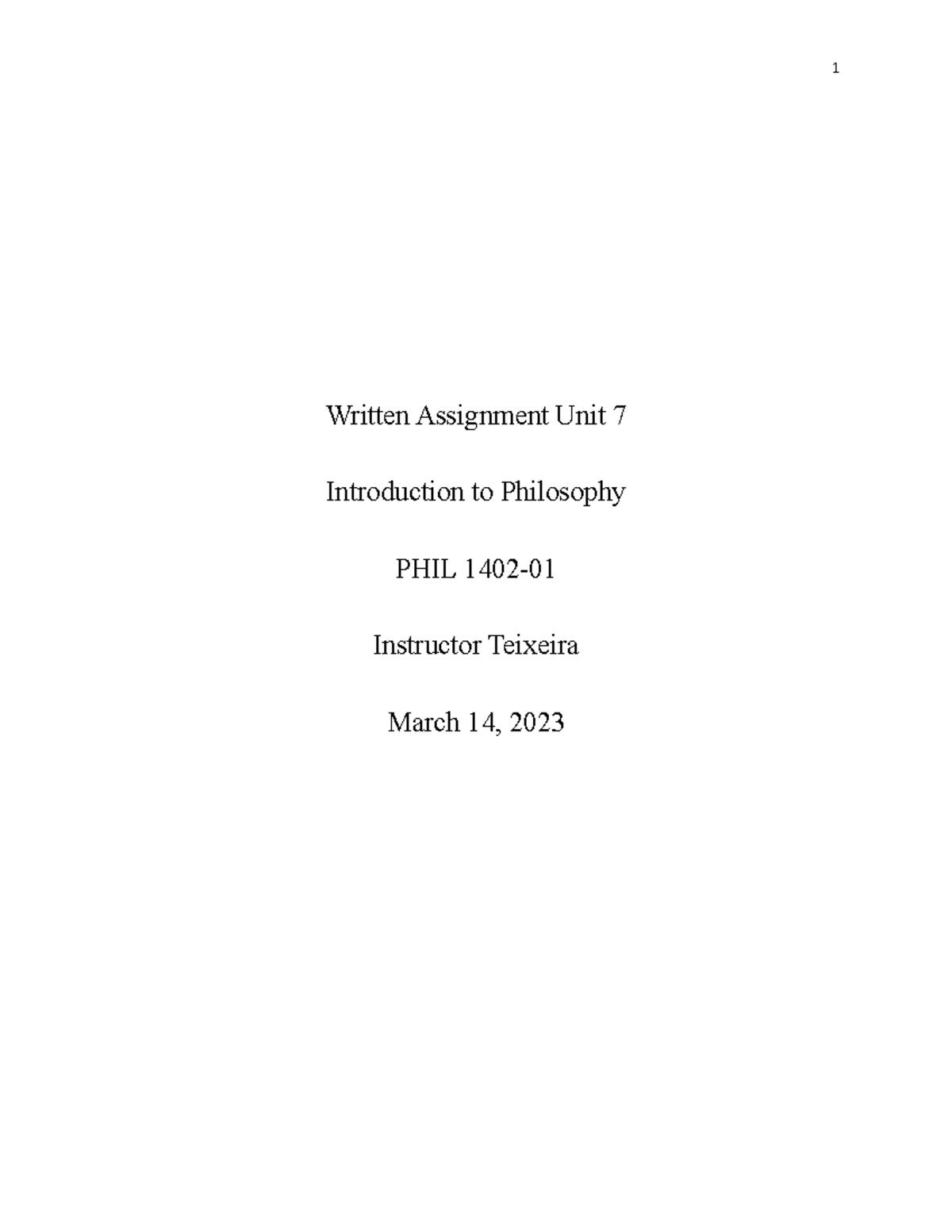 Written Assignment Unit 7-3 - Written Assignment Unit 7 Introduction To ...