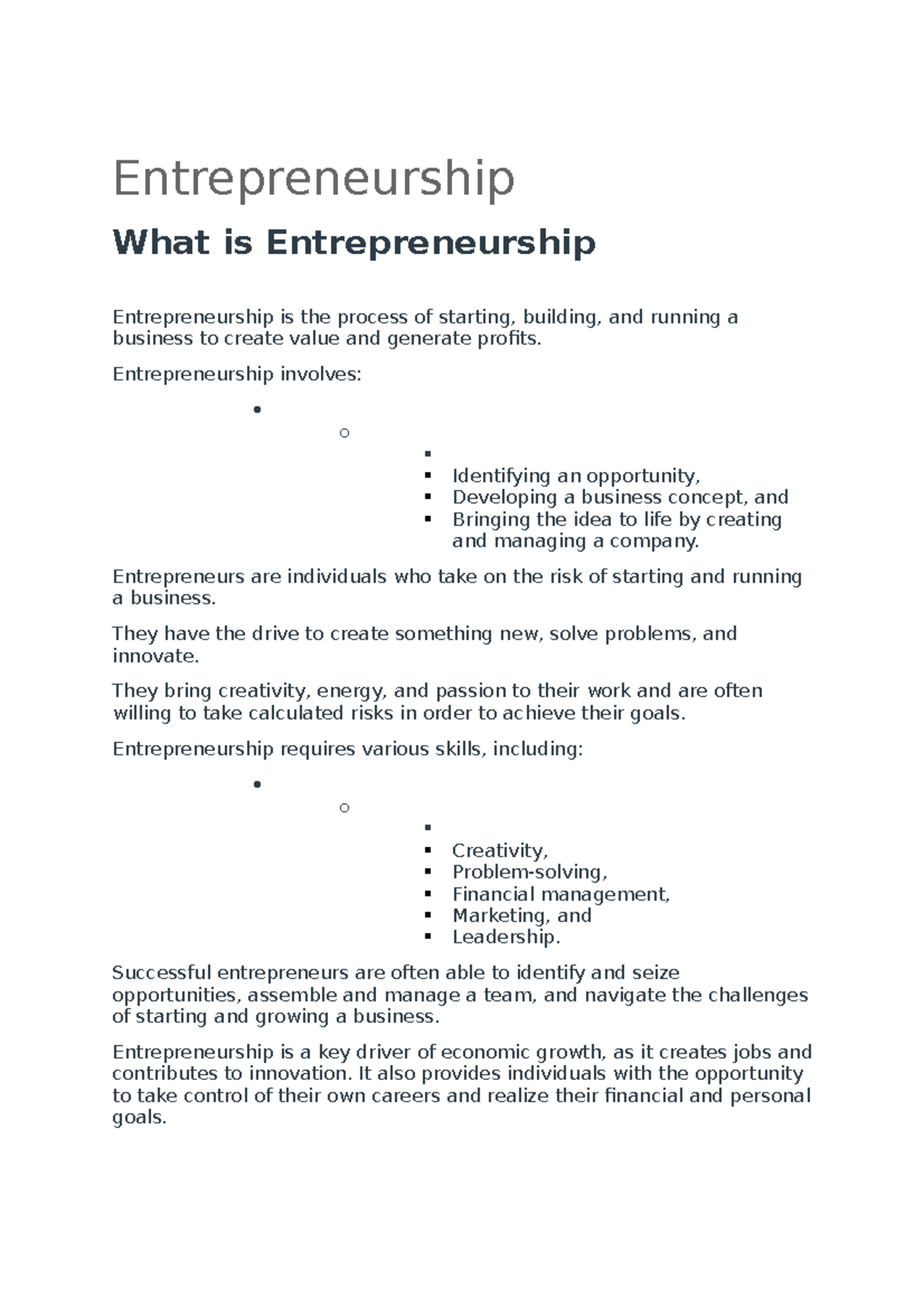 What is Entrepreneurship - Entrepreneurship What is Entrepreneurship ...