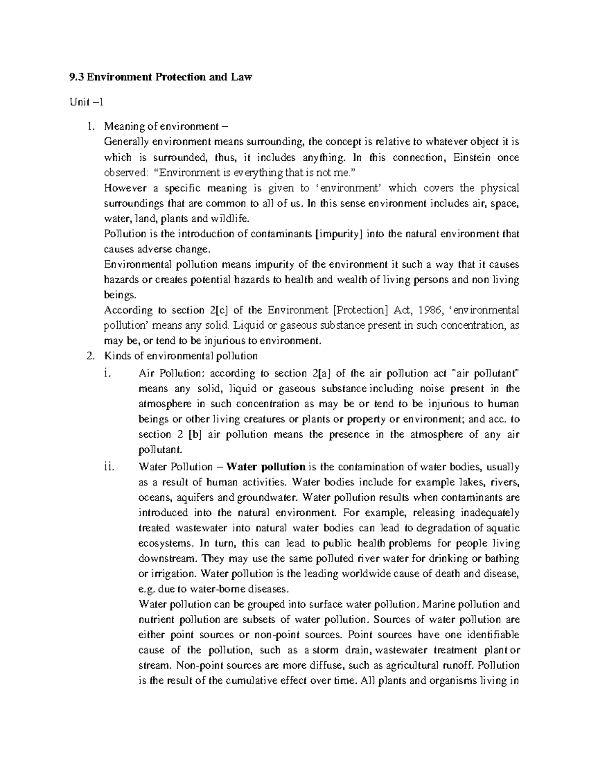 Environmental Law - Simple And Easy - 9 Environment Protection And Law ...