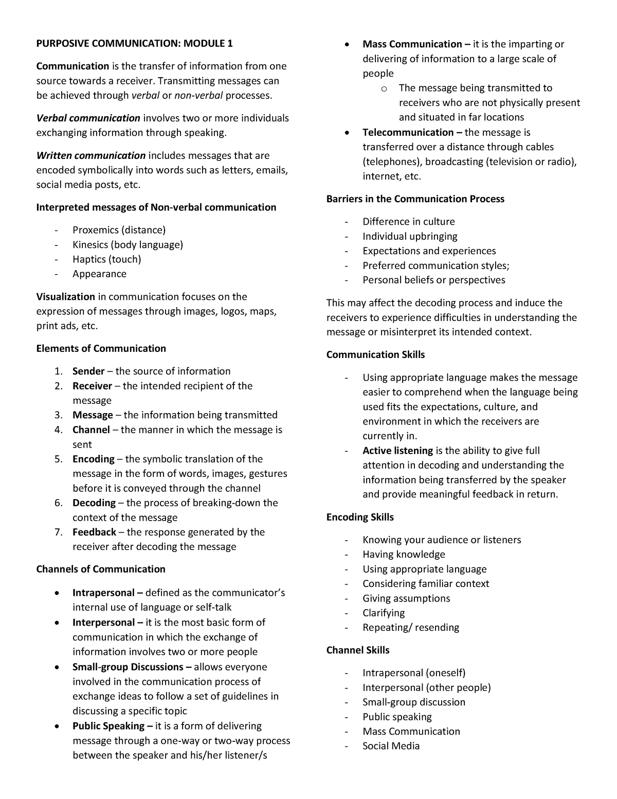 Midterms Reviewer - PurpComm - PURPOSIVE COMMUNICATION: MODULE 1 ...