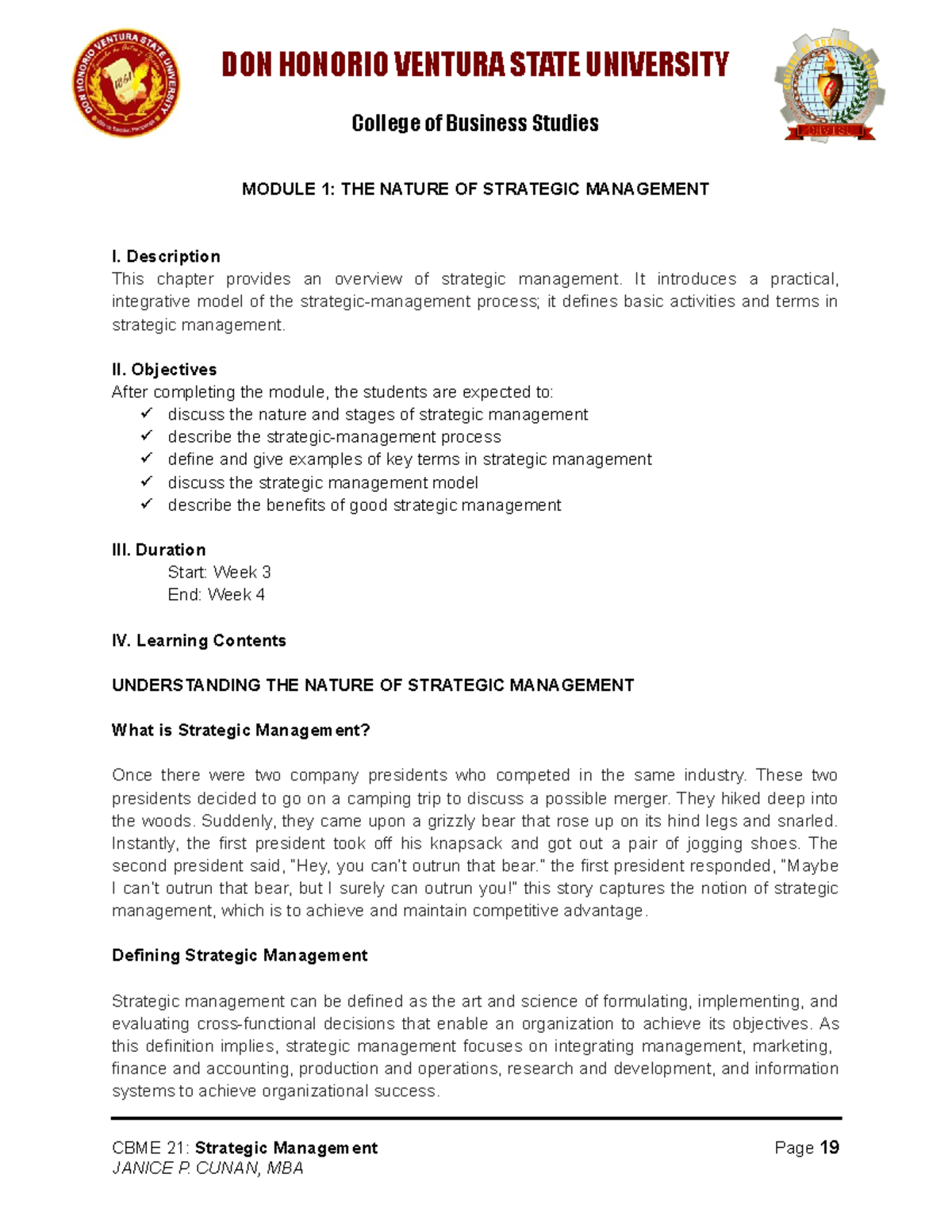 Module 1 - Strategic Management - Strategic Human Resource Management ...