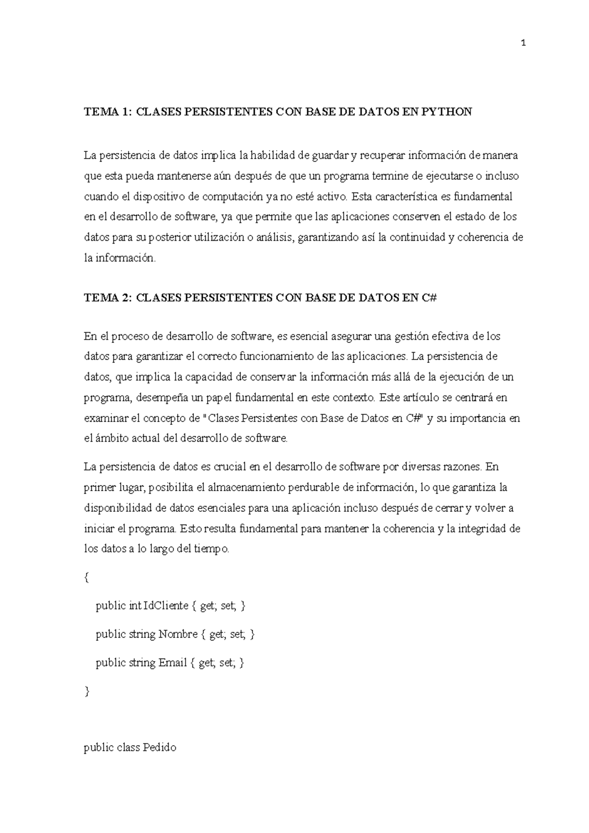Tarea WEB - 1 TEMA 1: CLASES PERSISTENTES CON BASE DE DATOS EN PYTHON ...
