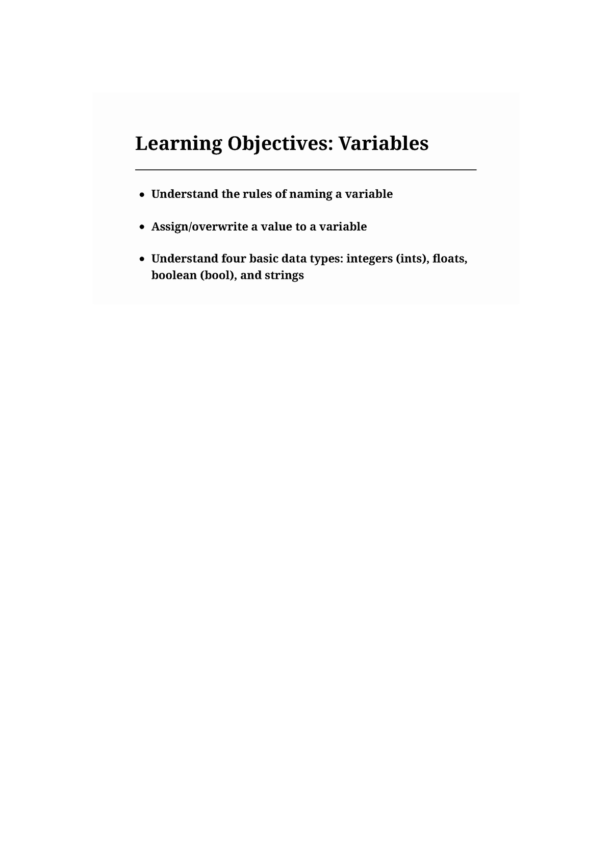 c-learning-obj-variables-learning-objectives-variables