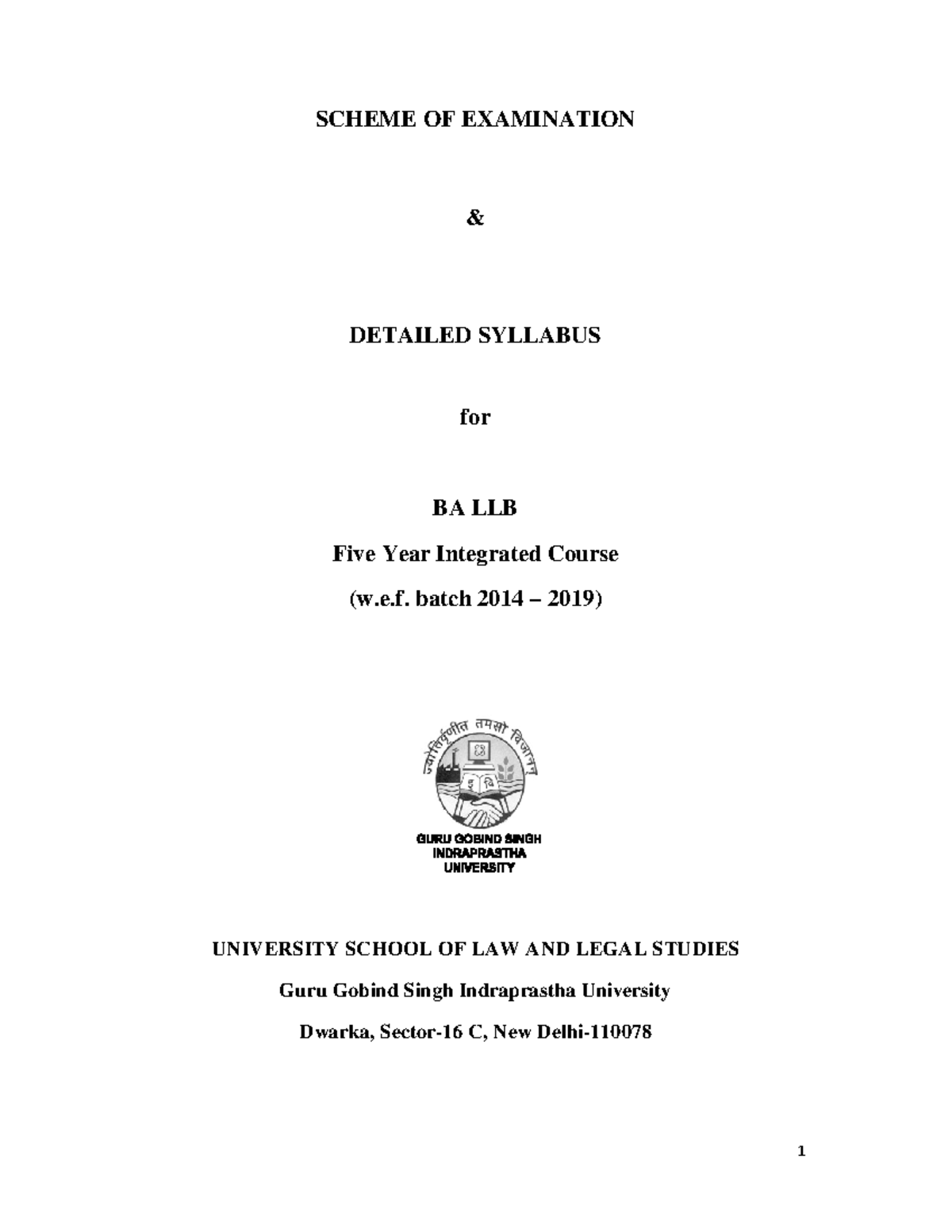 Ballb Syllabus - SCHEME OF EXAMINATION & DETAILED SYLLABUS For BA LLB ...