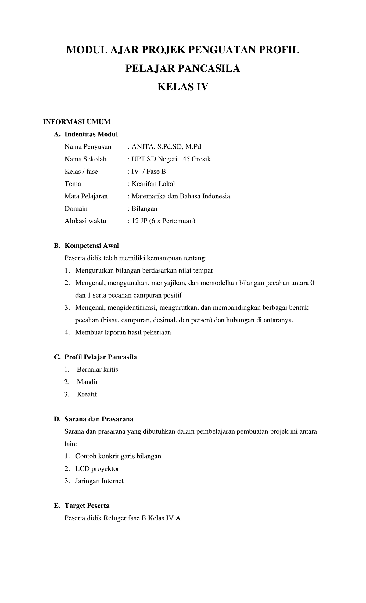 (Fase B ) - Kearifan Lokal - Matematika Bahasa ( Dicariguru - MODUL ...