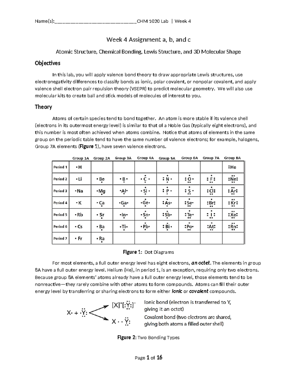 CHM 1020 Week 4 Assignment A-b-c V2 - Week 4 Assignment A, B, And C ...