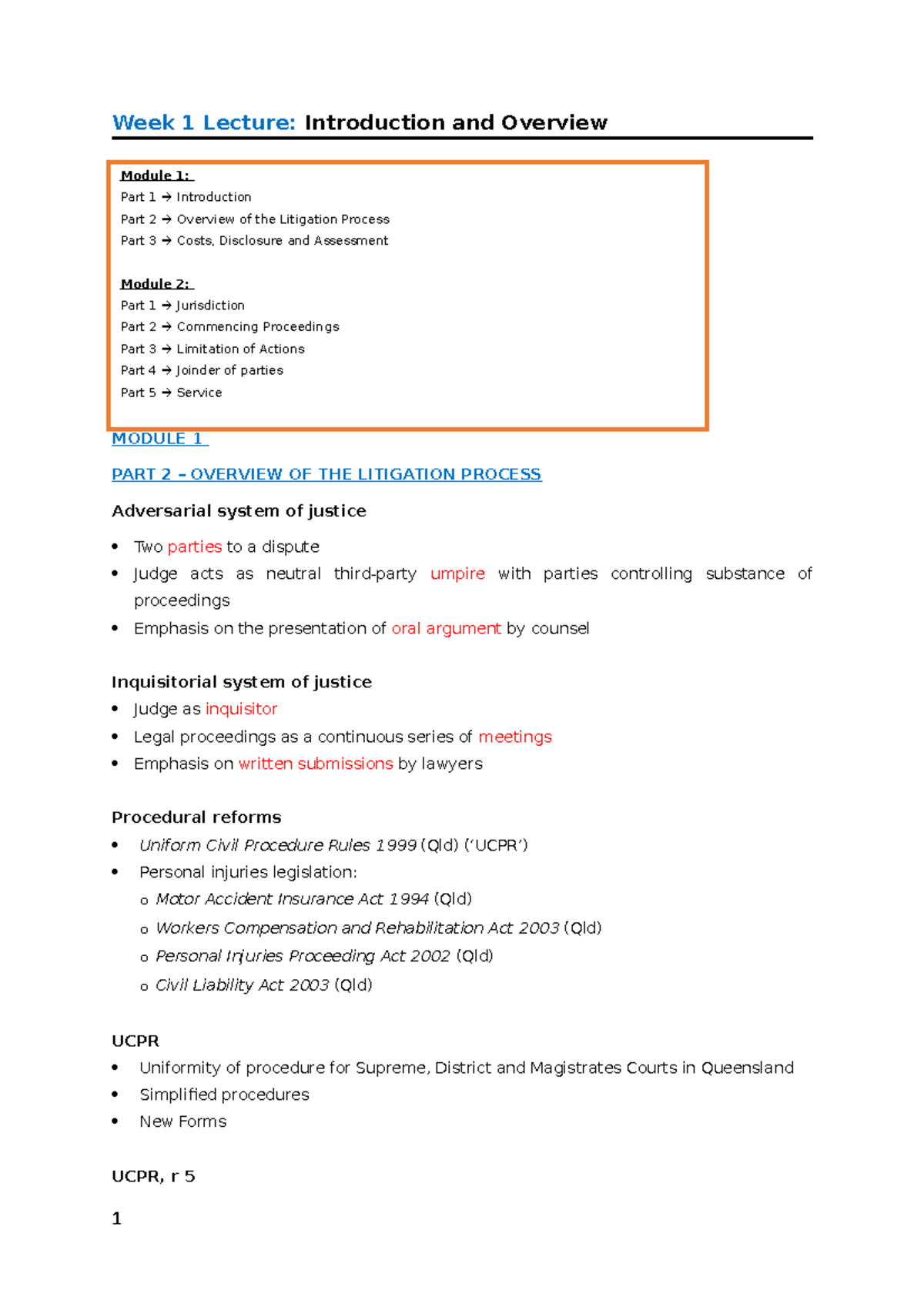 Week 1 Lecture - Week 1 Lecture: Introduction and Overview MODULE 1 ...