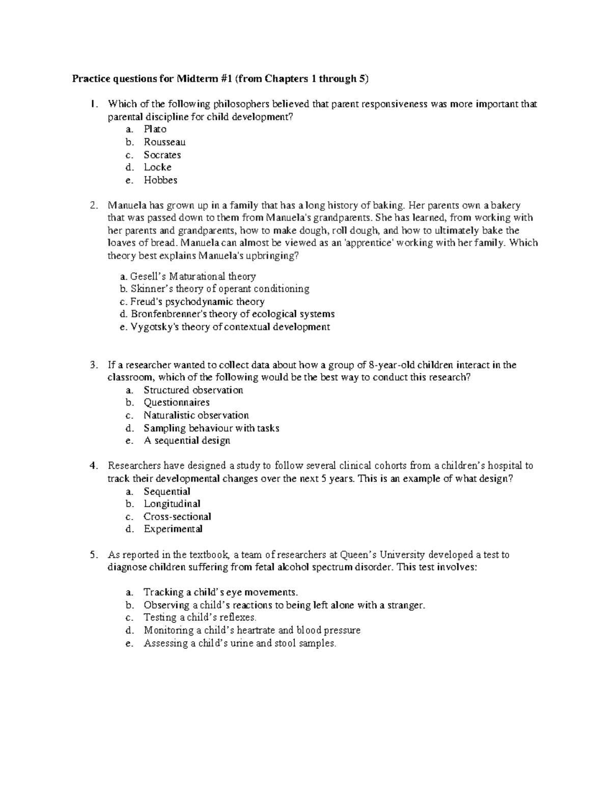 2040 midterm 1 practice Qs - Practice questions for Midterm #1 (from ...