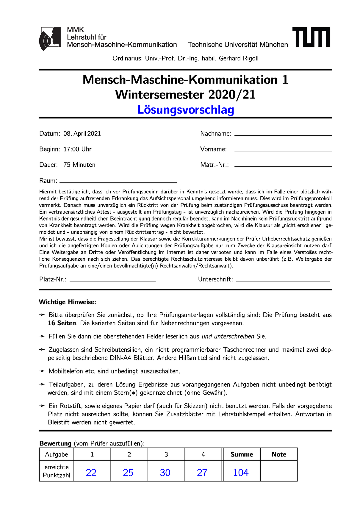 Lösung-Klausur-WS20-21 - Mensch-Maschine-Kommunikation 1 - Studocu