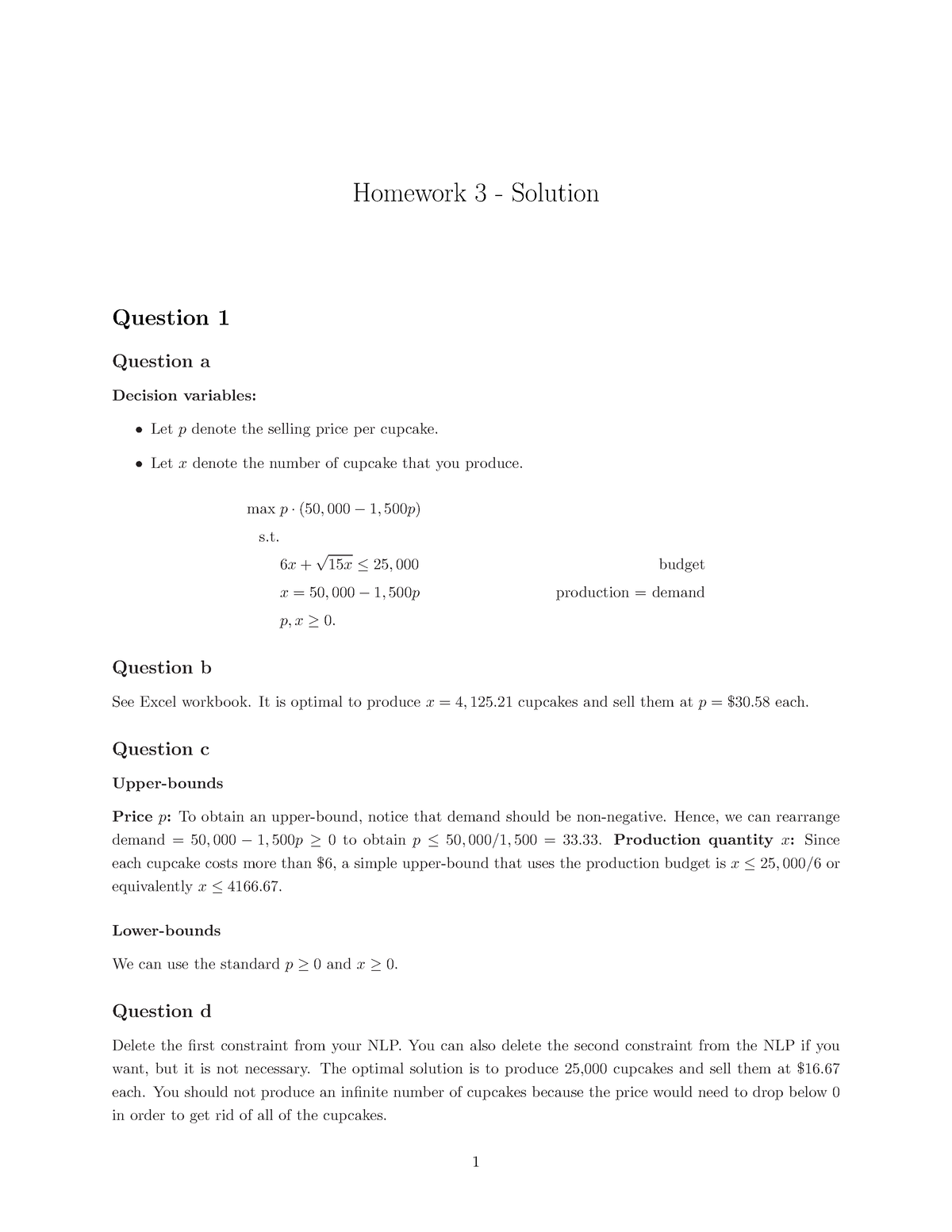 homework for solutions