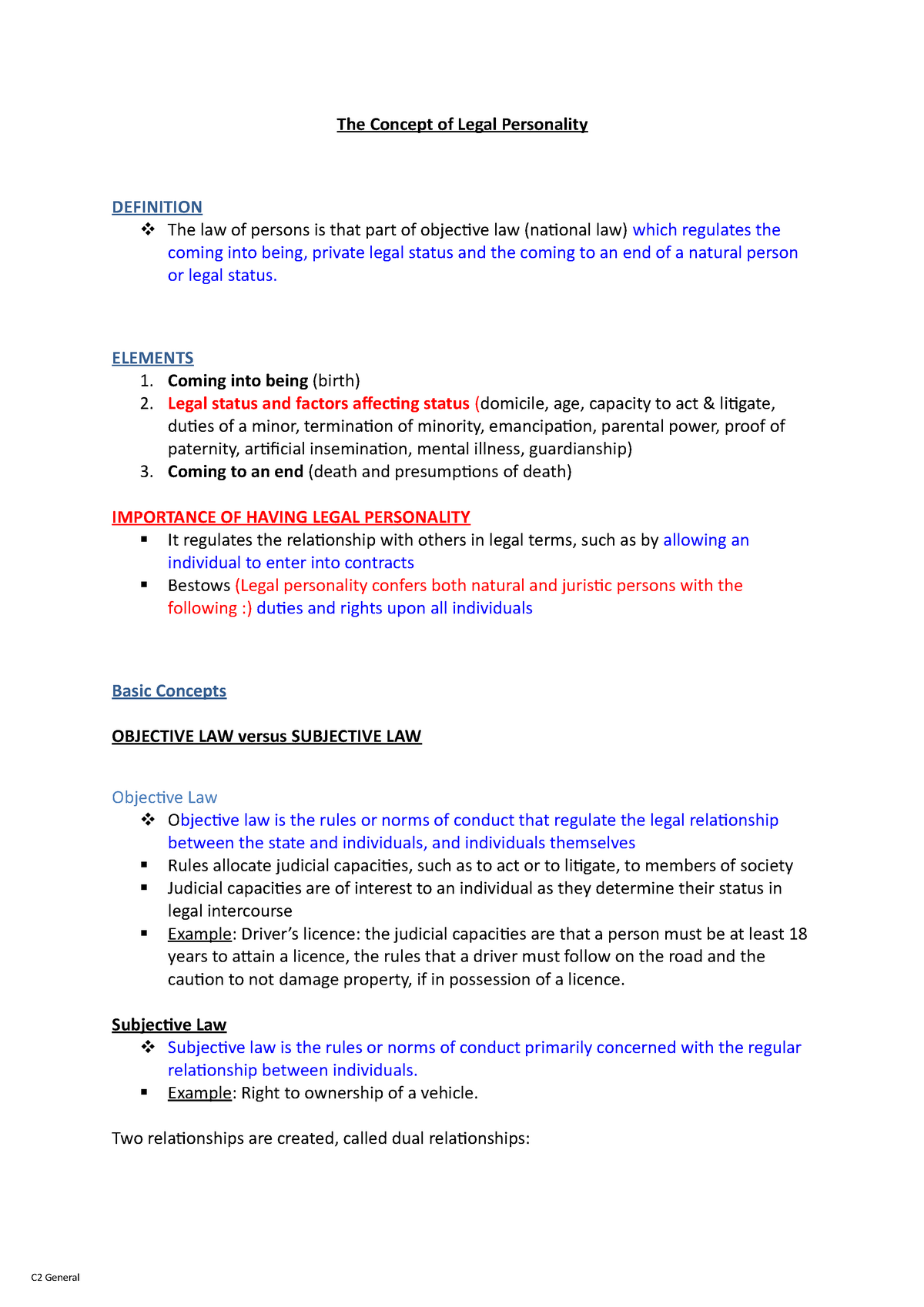 Legal Personality Meaning In Law