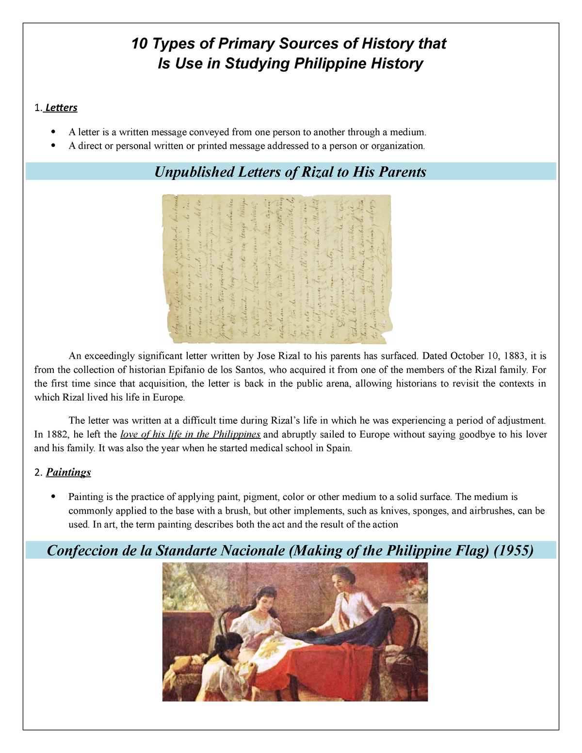 History 1 - Edited - 10 Types of Primary Sources of History that Is Use ...