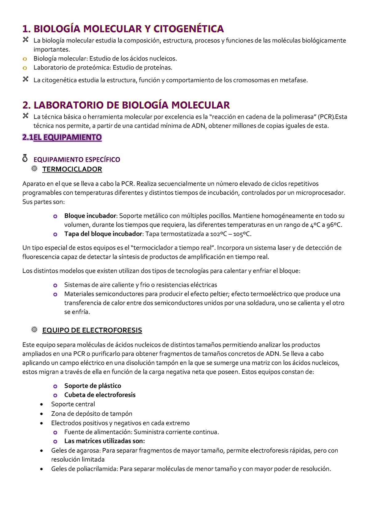 Resumen TEMA 1 Biología Molecular Y Citogenética - 1. BIOLOGÕA ...