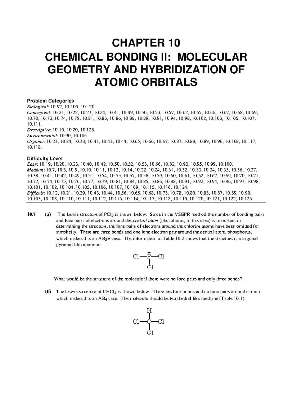 10장 - 레이먼드창의 일반화학 12판 10장 솔루션입니다. - CHAPTER 10 CHEMICAL BONDING II ...