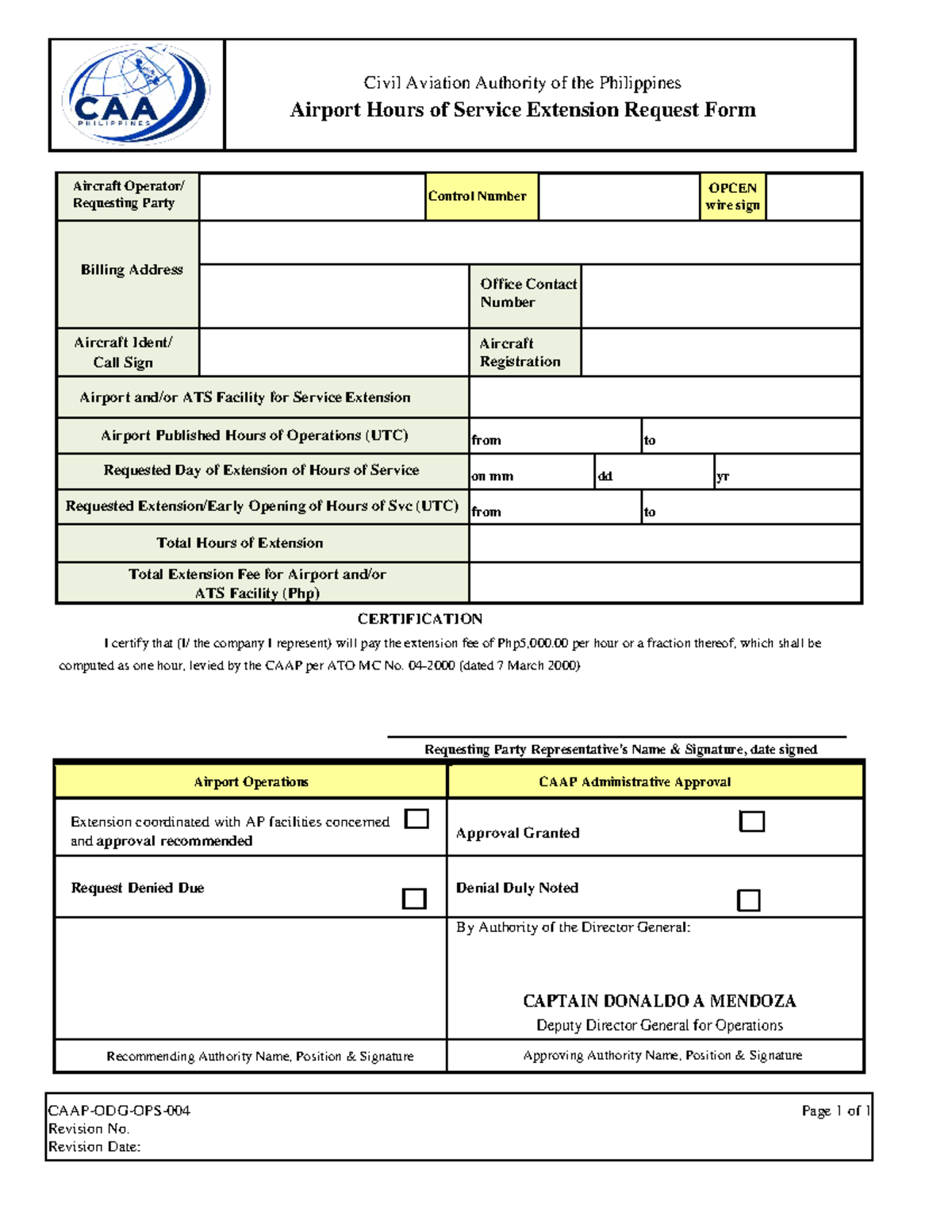 CAAP-Airport Hours of Service Extension Request Form - CAAP-ODG-OPS-004 ...