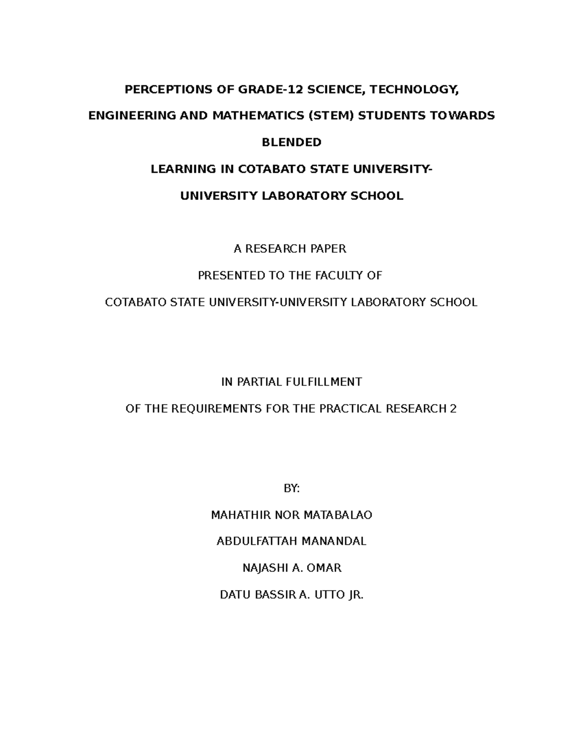 Matmat 2 - acctncy - PERCEPTIONS OF GRADE-12 SCIENCE, TECHNOLOGY ...