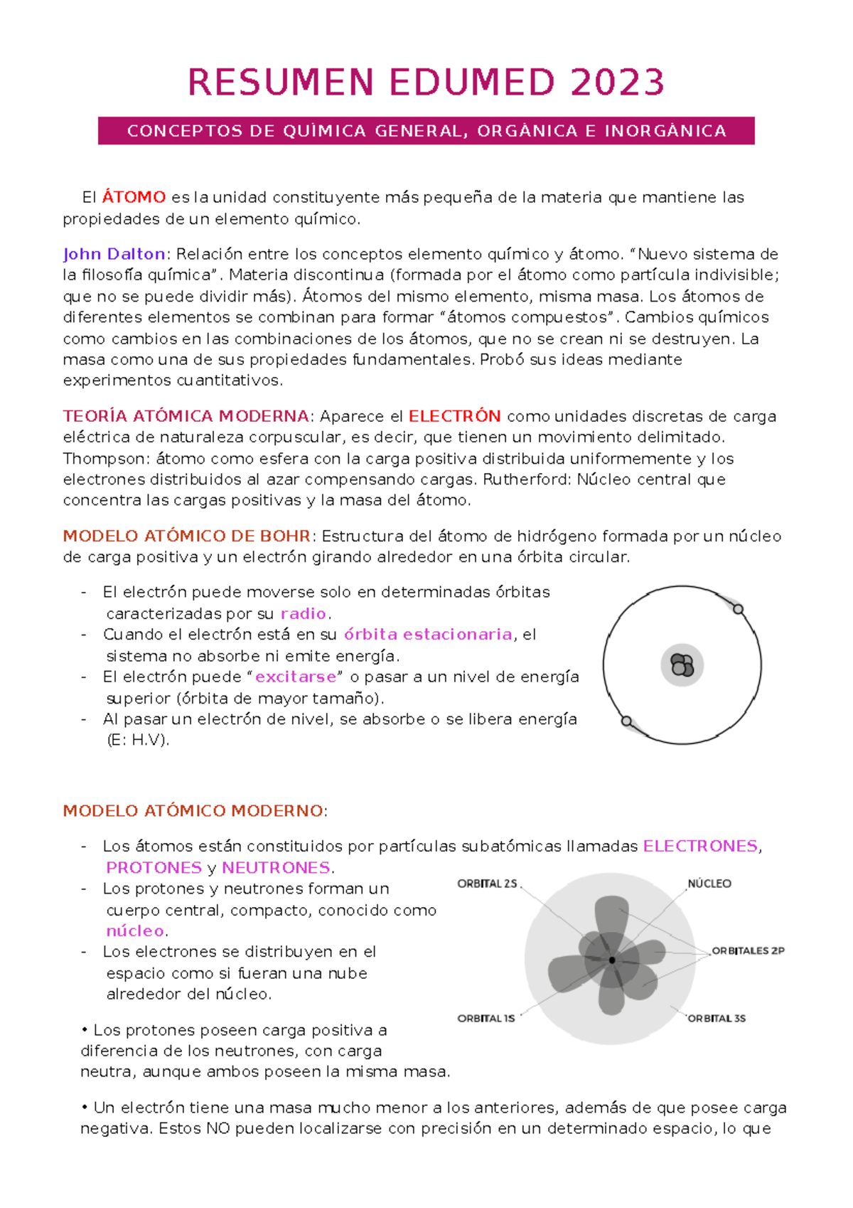 Resumen Edumed 2023 - RESUMEN EDUMED 2023 CONCEPTOS DE QUÍMICA GENERAL ...