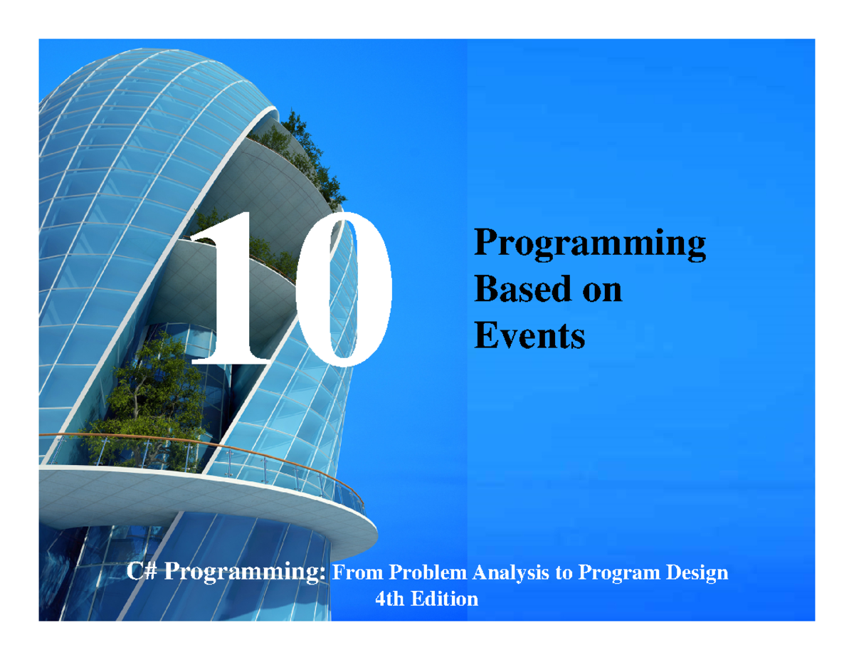 09 Programming Based on Events A - C# Programming: From Problem ...