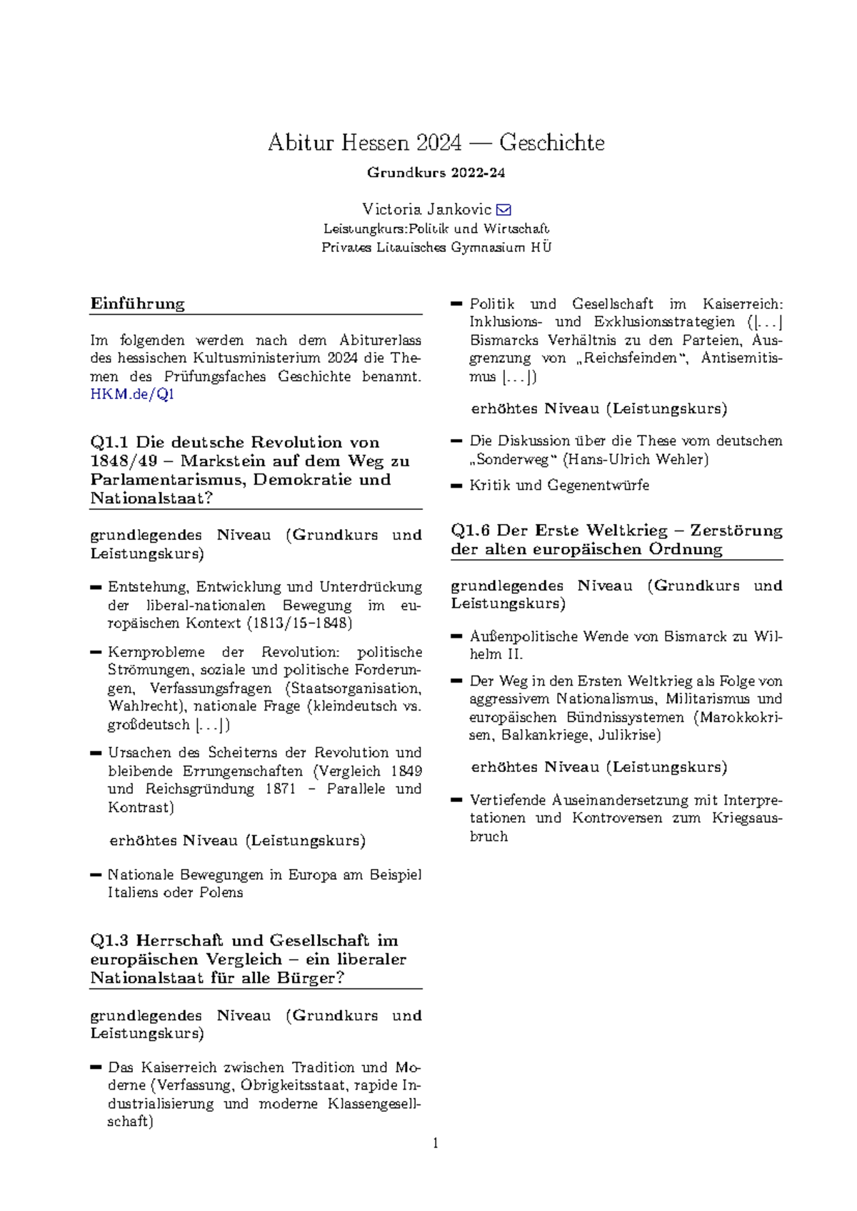 Geschichte 2024 - Abitur Hessen 2024 — Geschichte Grundkurs 2022 ...