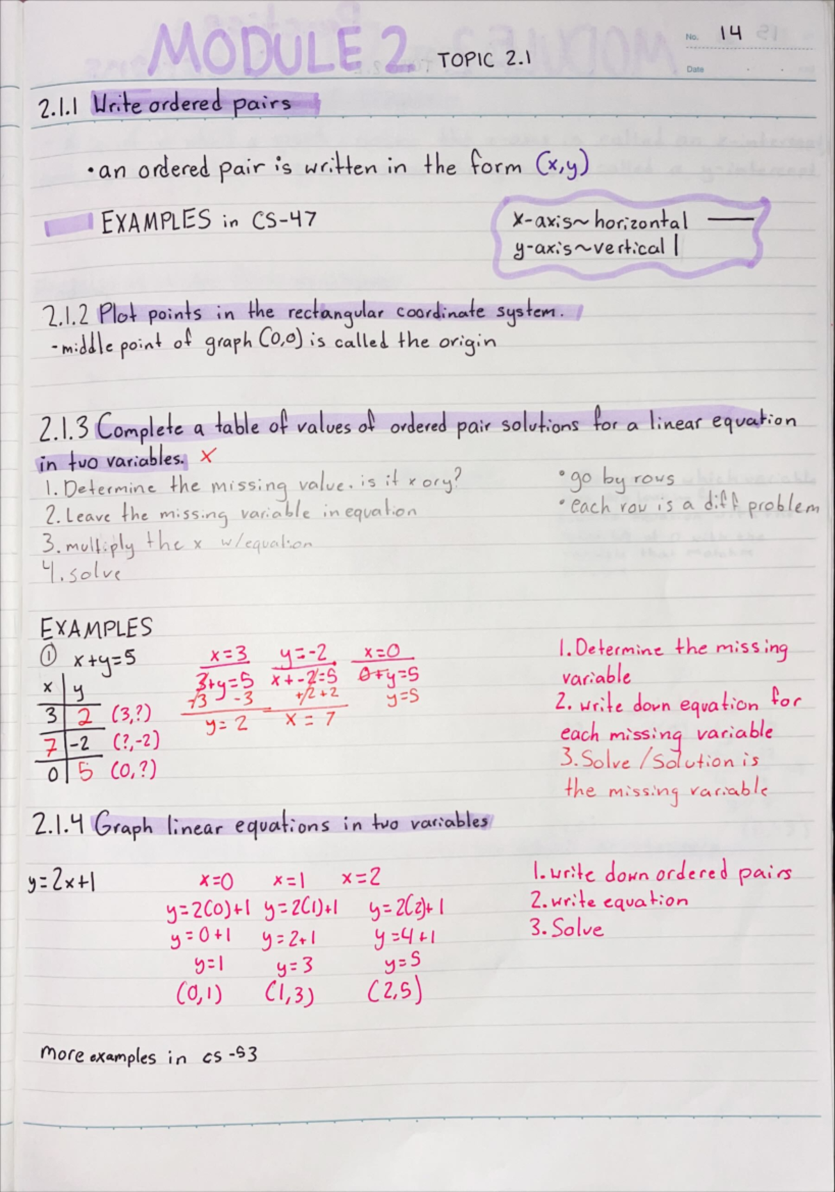 Module 2.1: Rectangular Coordinate System - MATH 0324 - Studocu