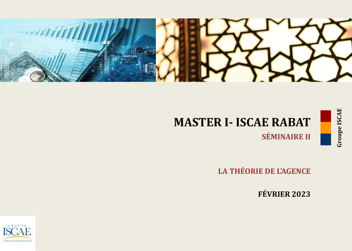 Cours II- La Th Ã©orie De L'agence - MASTER I- ISCAE RABAT ...