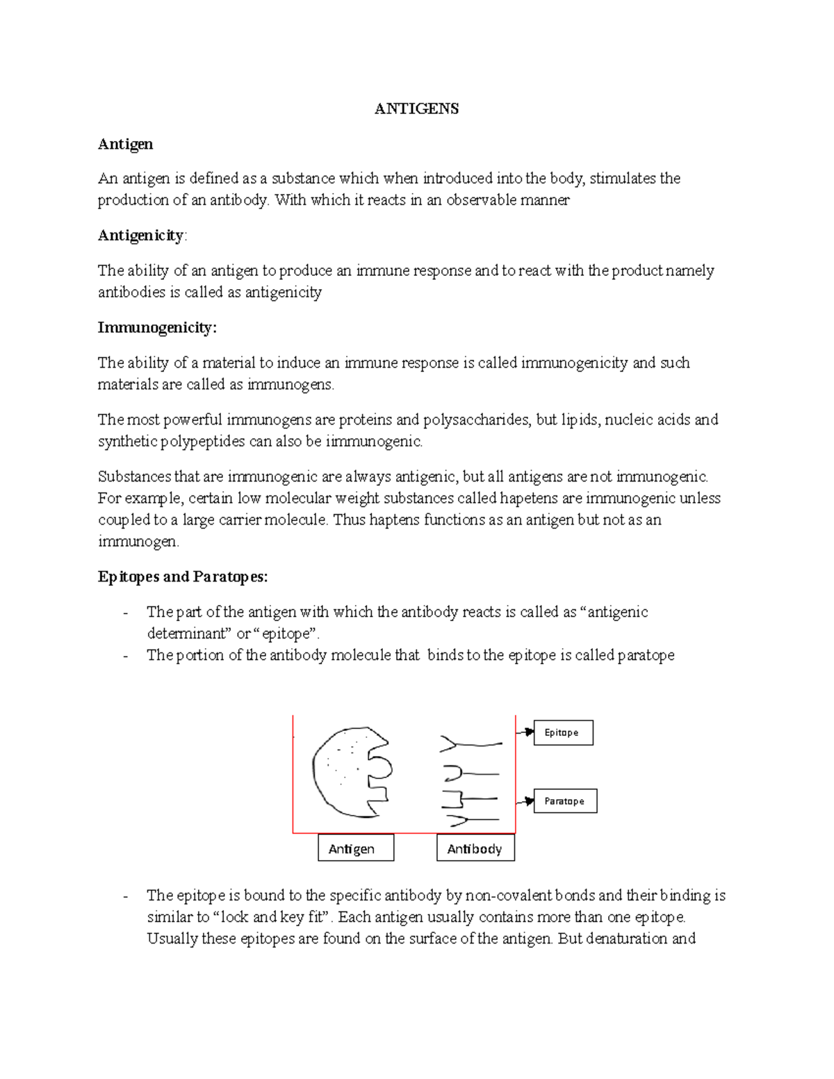 Antigens Its a study note ANTIGENS Antigen An antigen is defined as