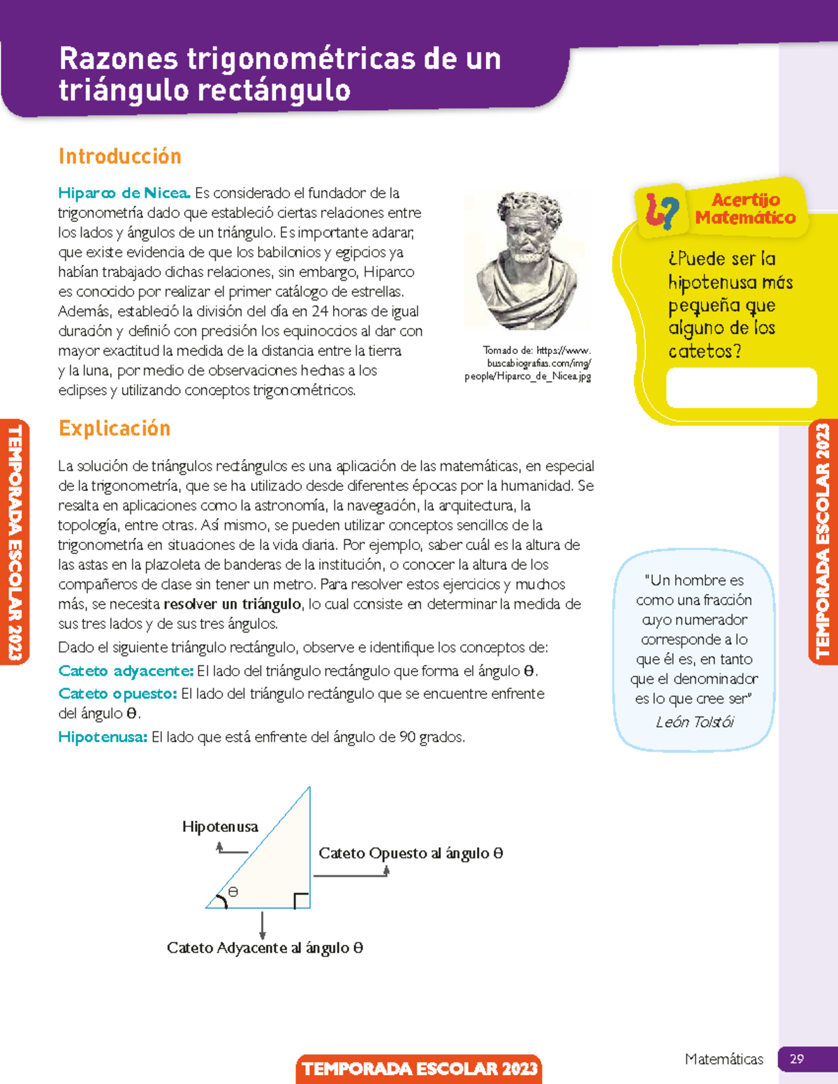 V-MAT-S3-Razones Trigonom Ã©tricas De Un Tri Ã¡ngulo Rect Ã¡ngulo ...