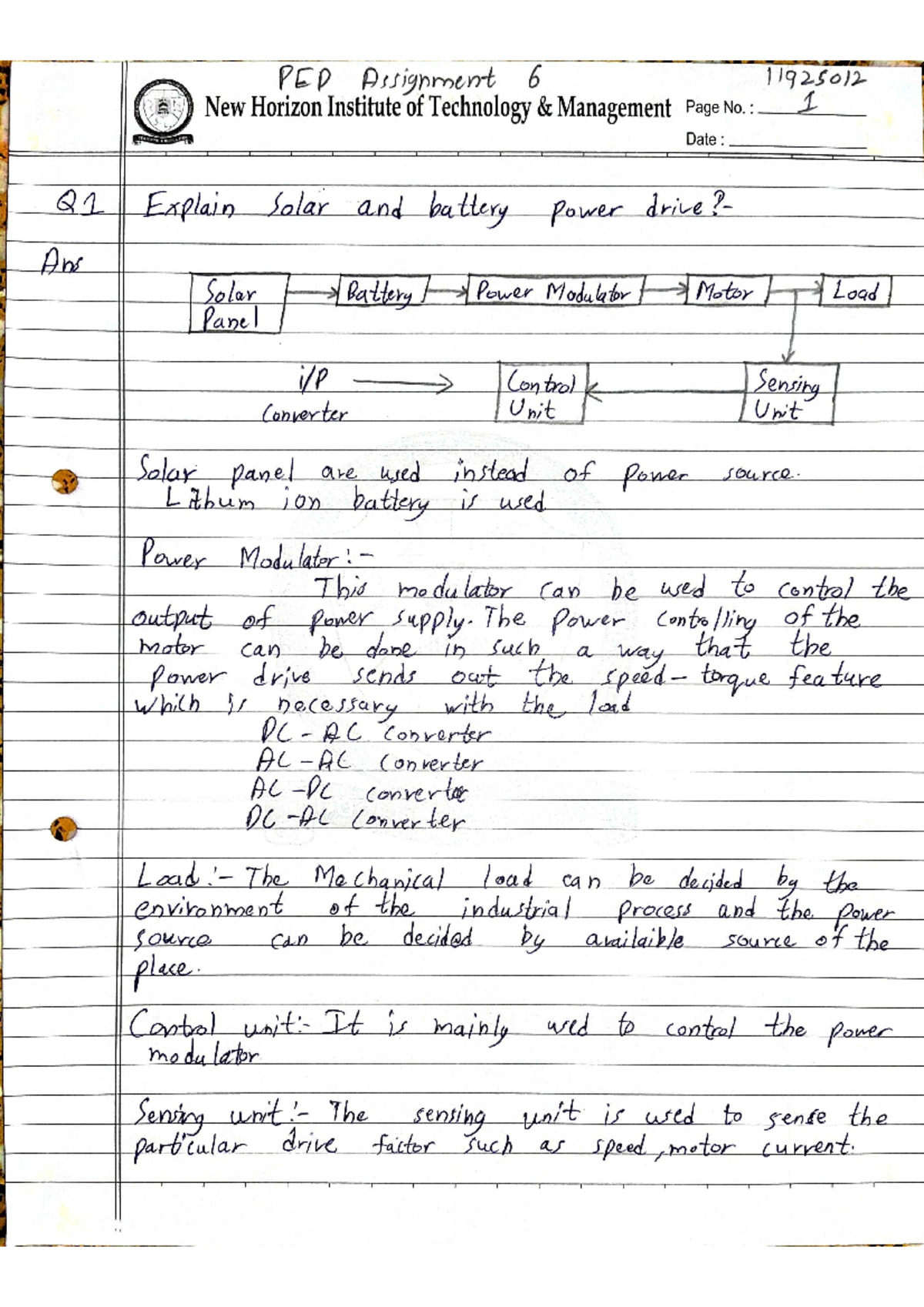 Electric drives assignment 6 Power Electronics and Drives Studocu