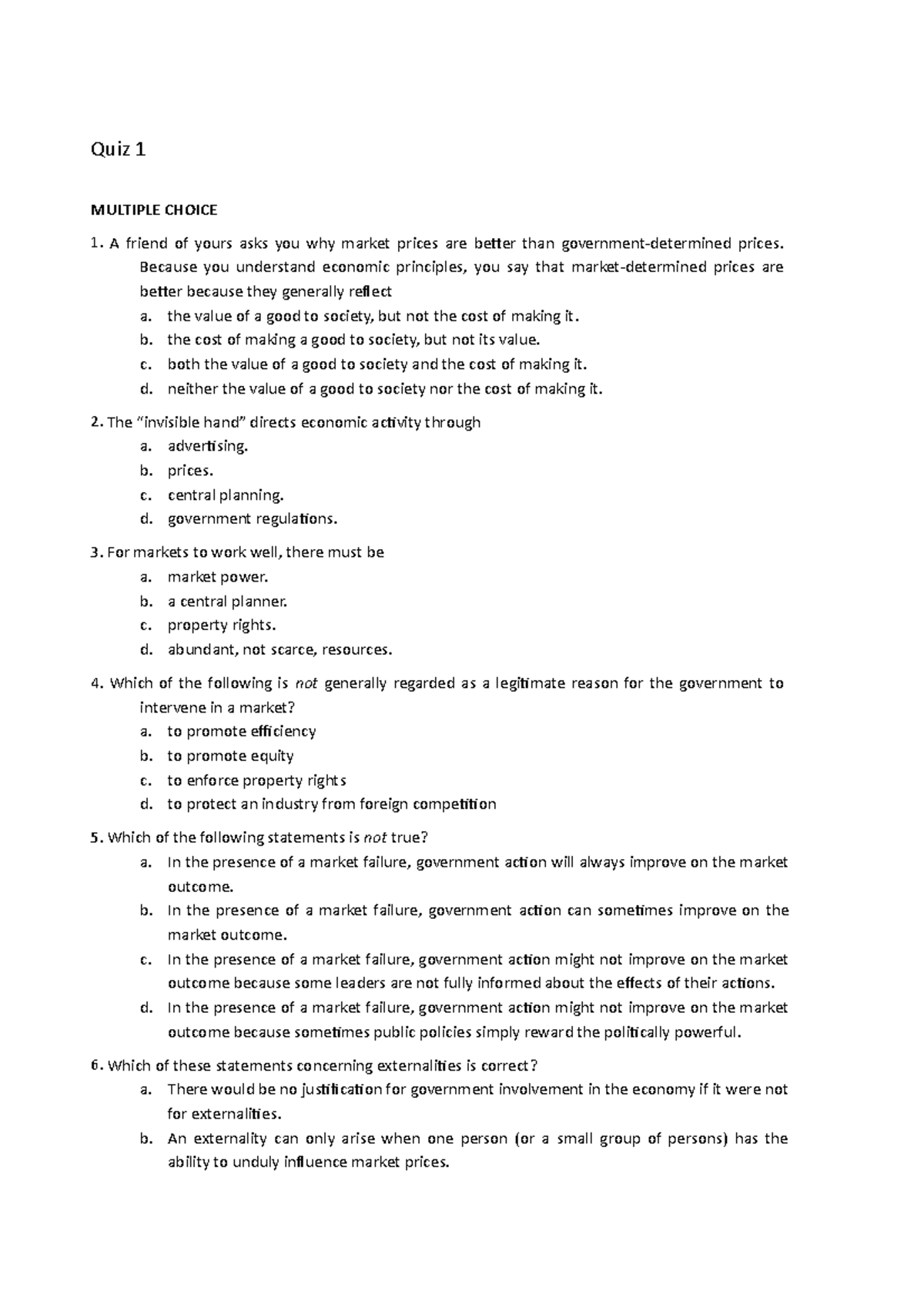 Quiz3 - quiz for practice micro exam - Micro economics - Studocu