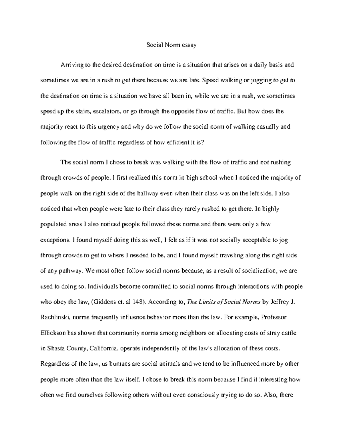 social norms essay conclusion