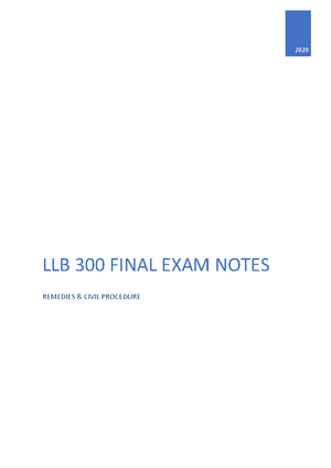 2023 Assignment - LLB 300 And 3300 Remedies And Civil Procedure ...