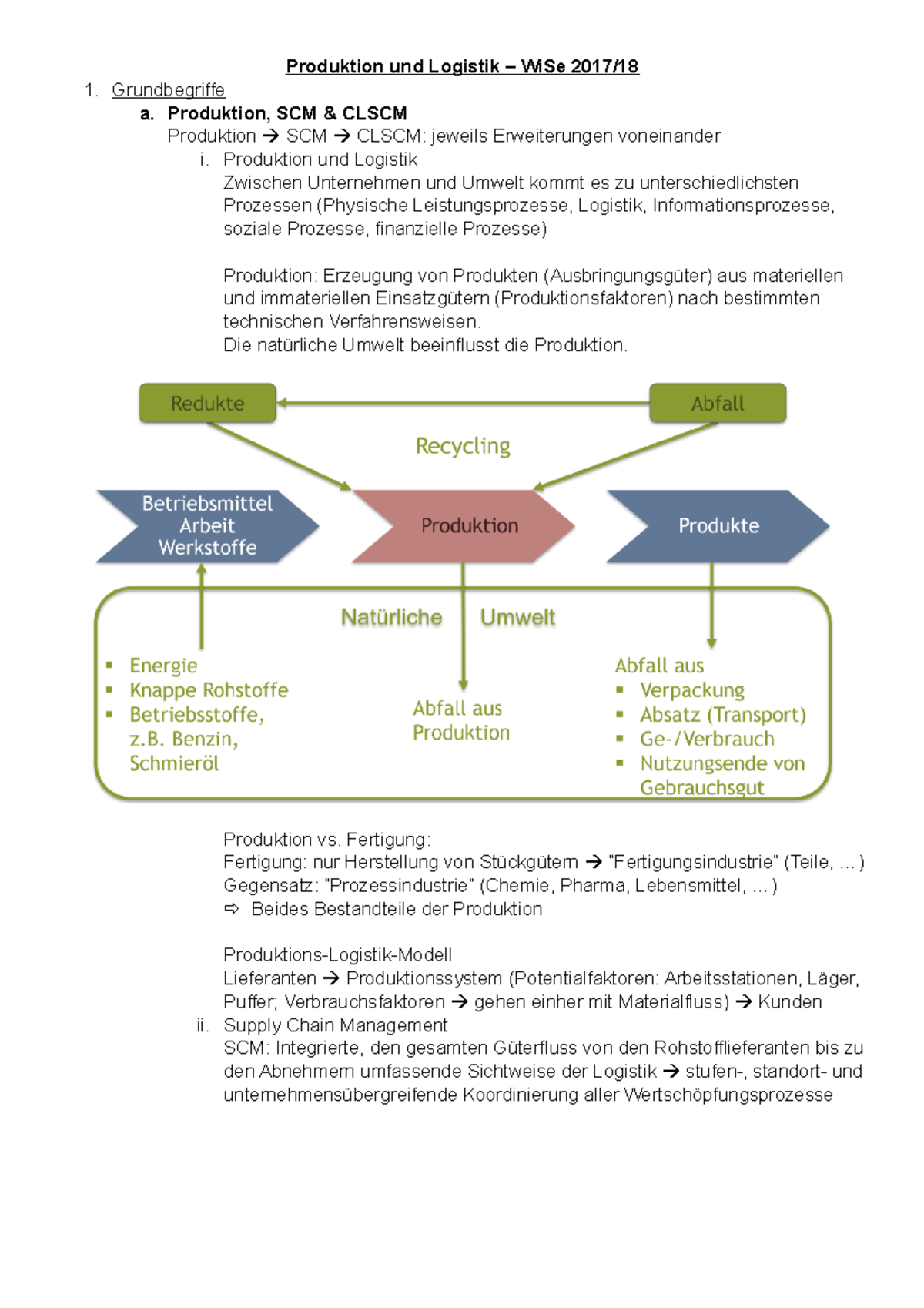 Produktion Und Logistik - Zusammenfassung - Produktion Und Logistik ...