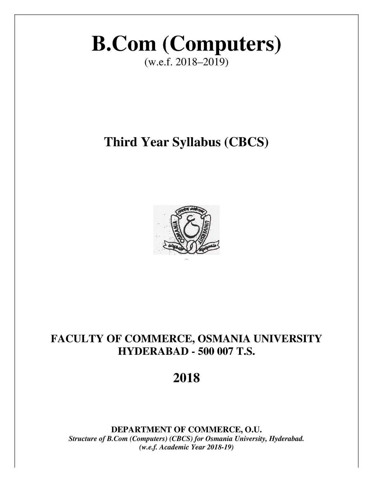 2. B.Com Computers - B (Computers) (w.e. 2018–2019) Third Year Syllabus ...