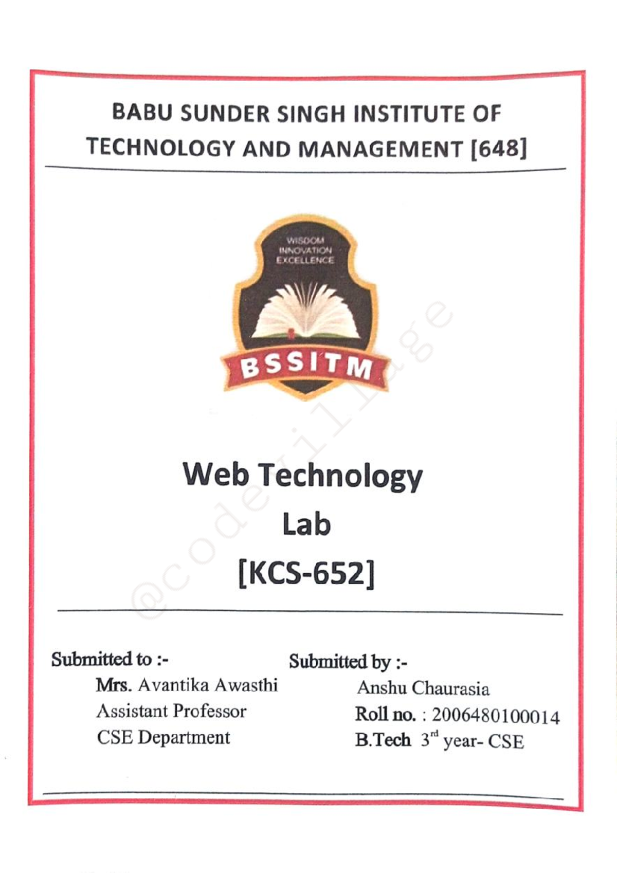 Web Tech Practical File @codevillage - B.tech - Studocu