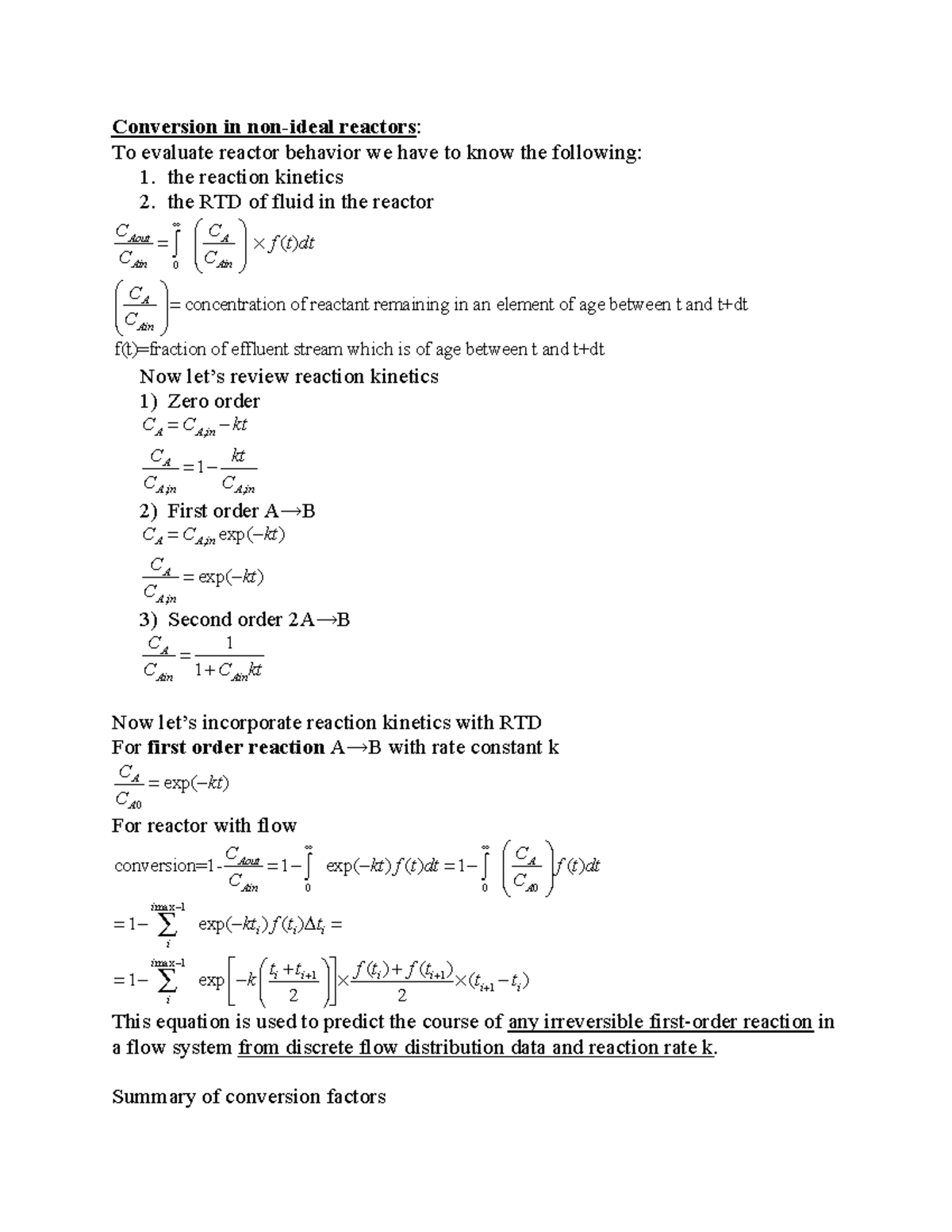 non-ideal-reactors-notes-conversion-in-non-ideal-reactors-to