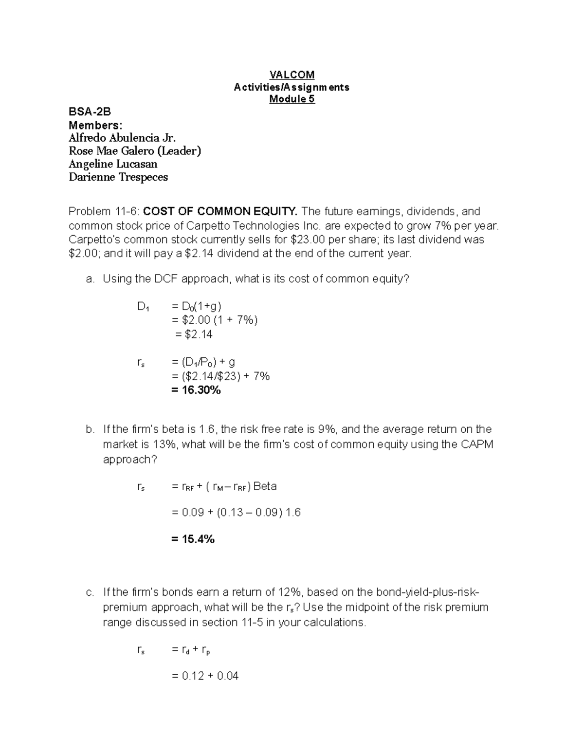 Abulencia, Galero, Lucasan and Trespeces-Module 5 - Assigned Problems ...