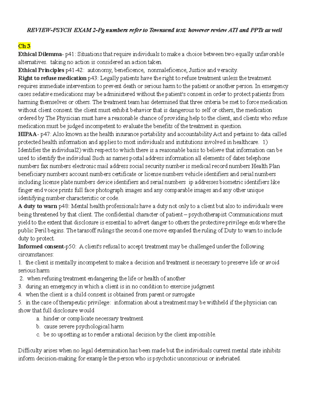 Psyc Exam 2 Study Guide - Noelia - REVIEW-PSYCH EXAM 2-Pg numbers refer ...