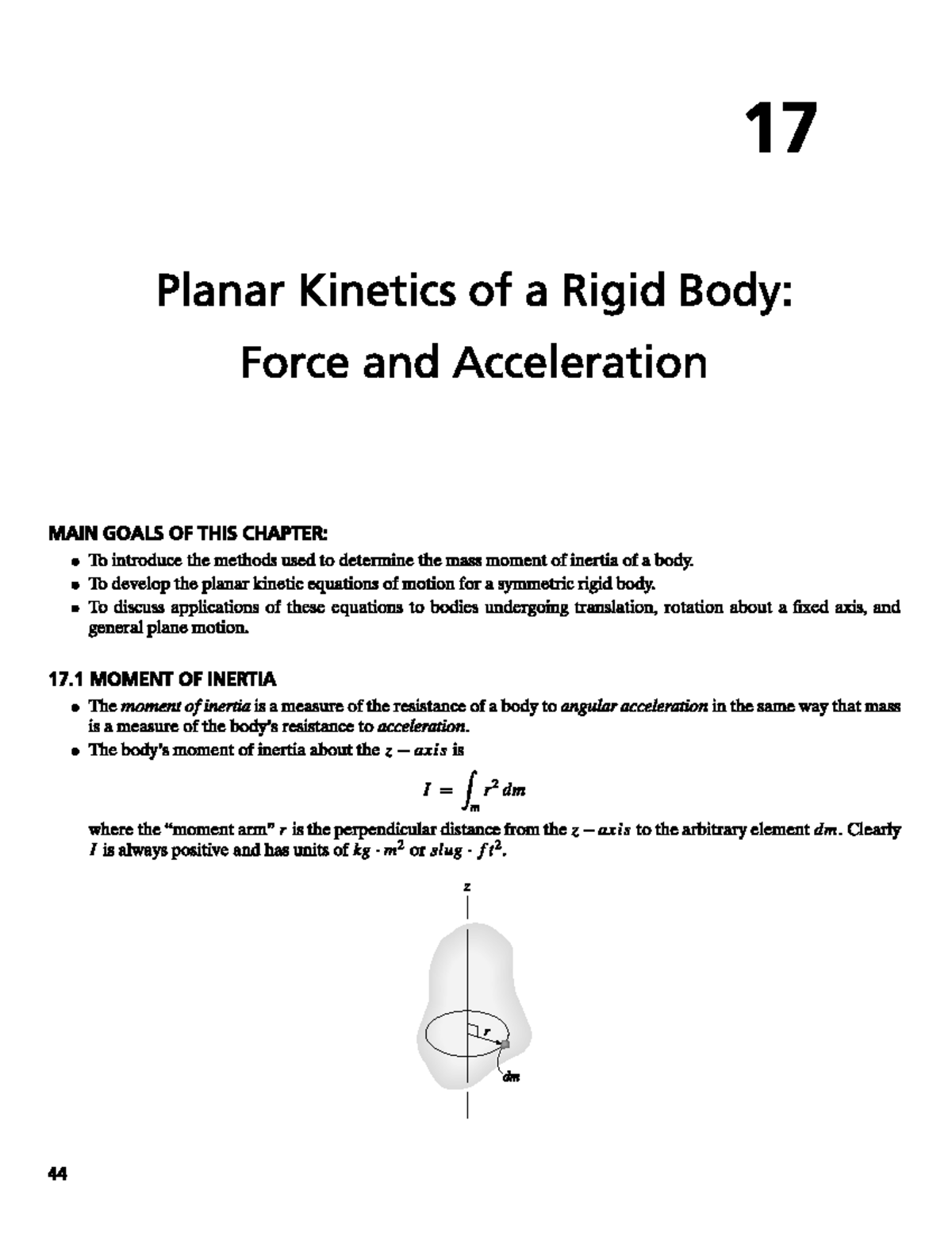 Notes to study - CH17 - Planar Kinetics of a Rigid Body: Force and ...