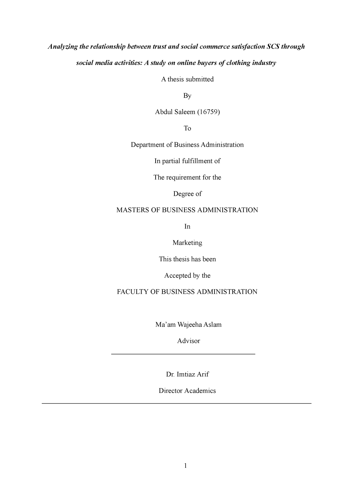 phd thesis for commerce