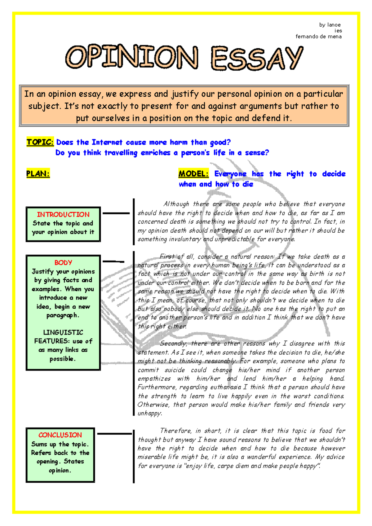 340636522 Opinion Essay Lay Out - by lanoe ies fernando de mena In an ...