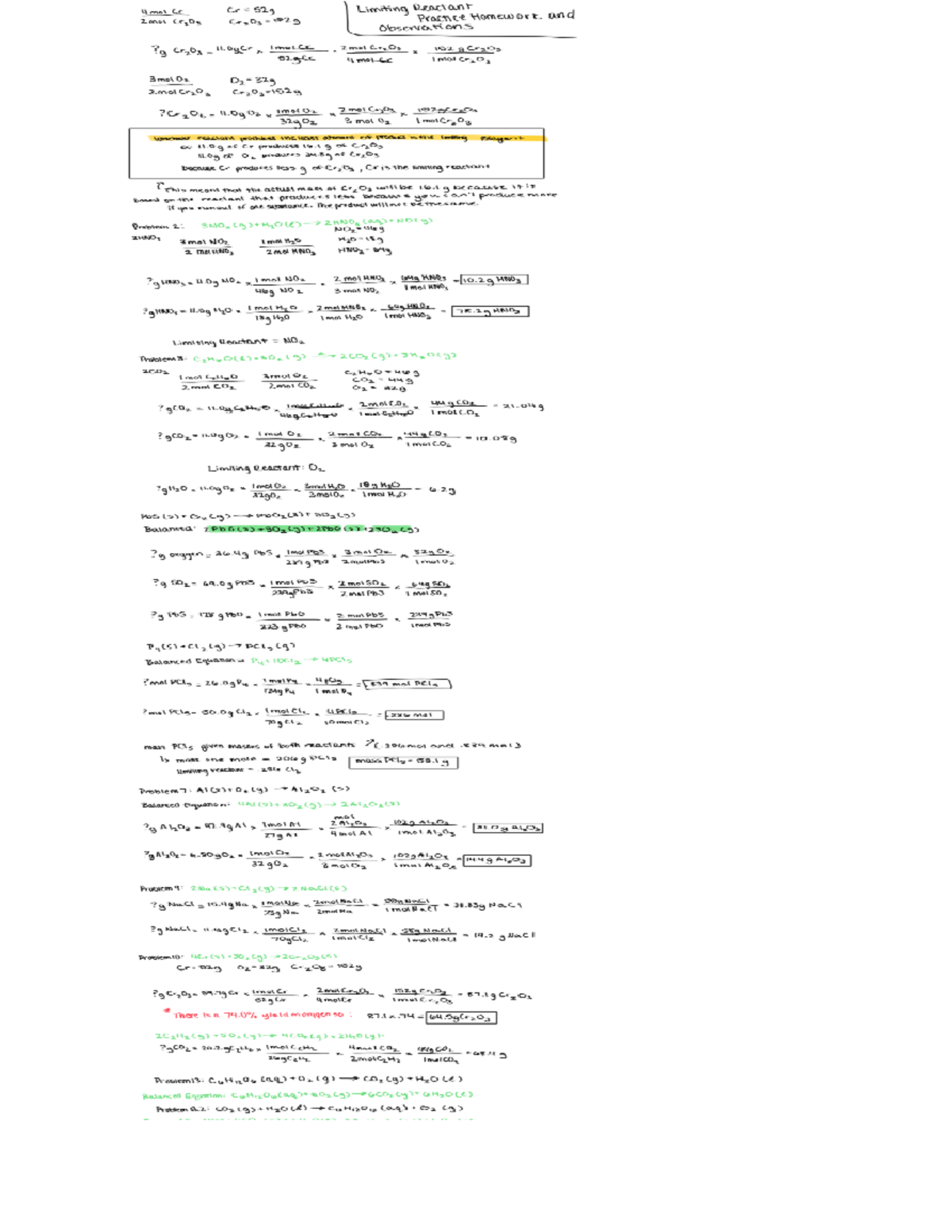 Limiting Reactants Prof Striplin Chem 1203 Studocu