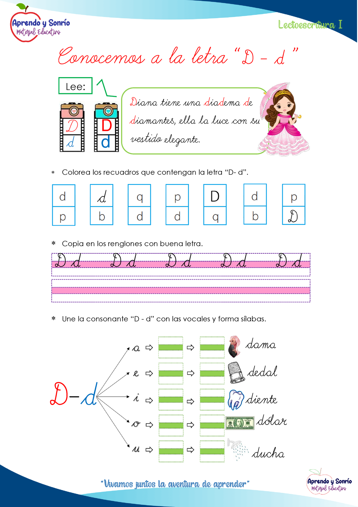 Consonante D Resolver Conocemos A La Letra D D Colorea Los