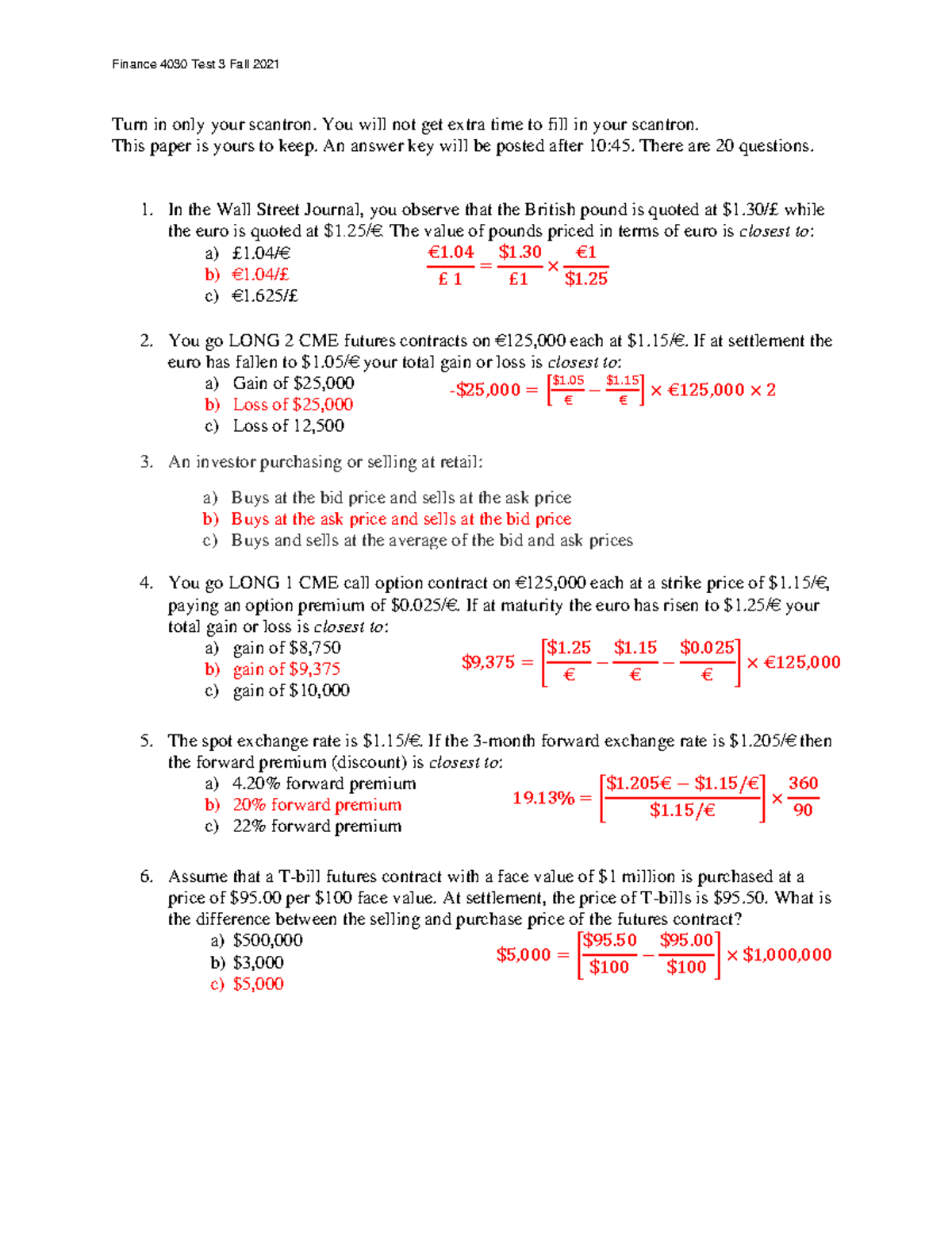 Test 3 key F2021 - Exam 3 Test Review with answers - Turn in only your ...
