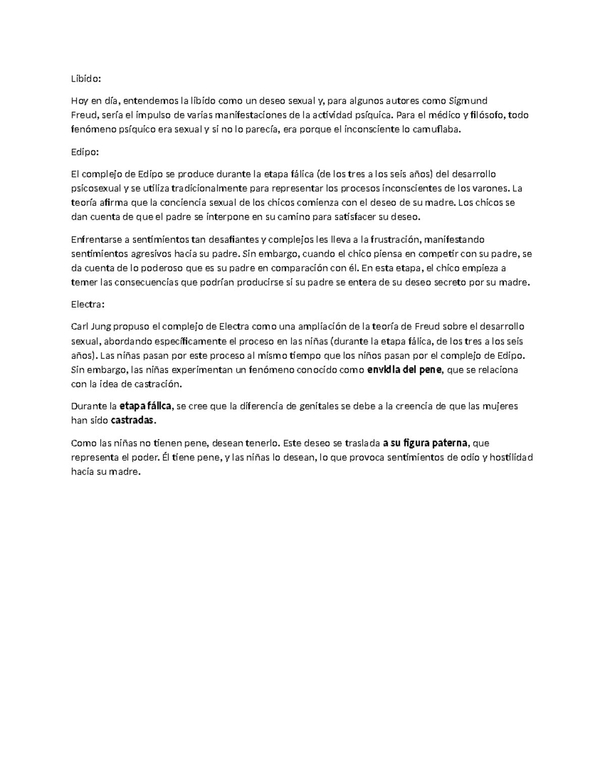 Freud - Libido: Hoy en día, entendemos la libido como un deseo sexual y ...