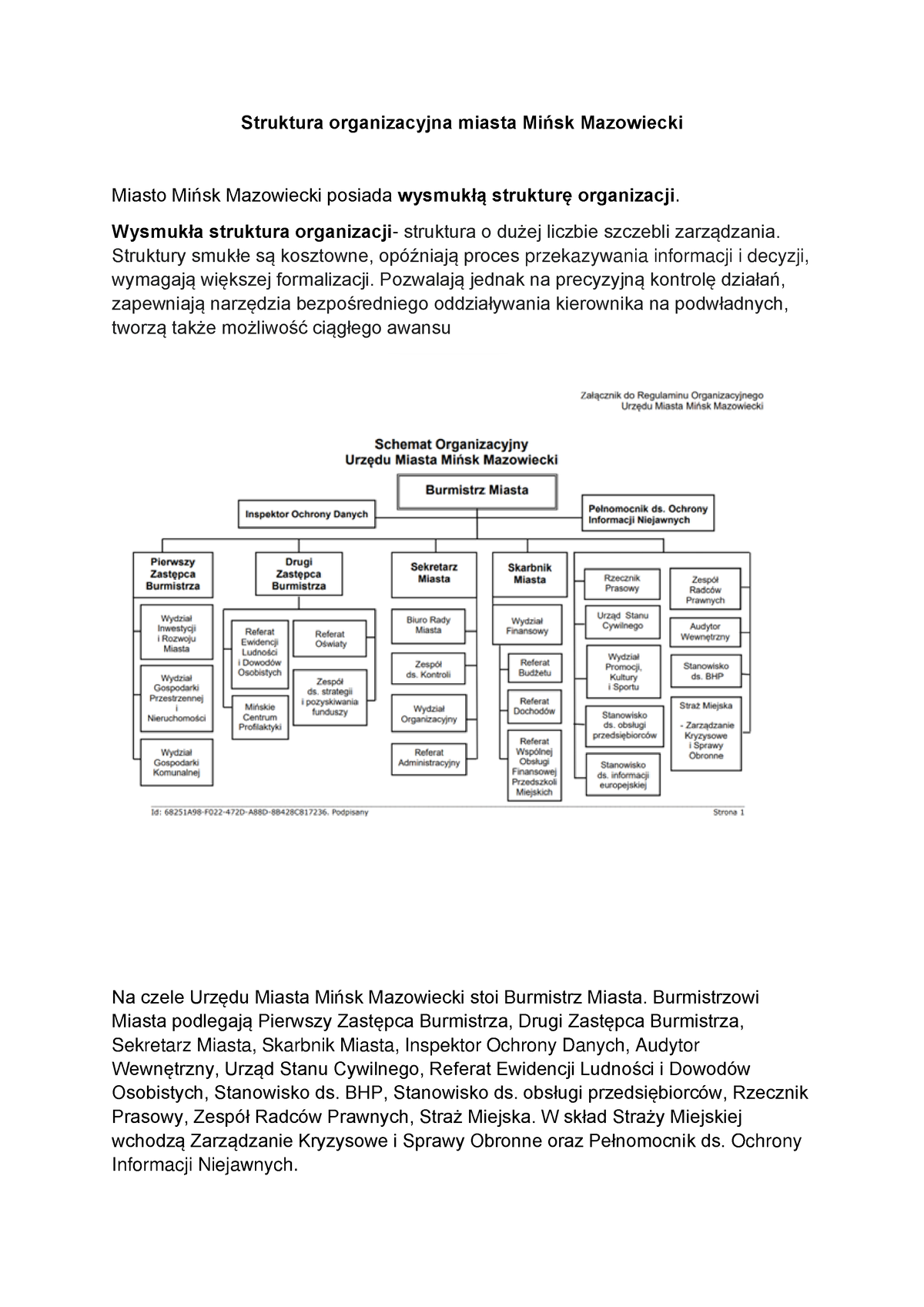 Struktura Organizacyjna Miasta Mińsk Mazowiecki - Struktura ...