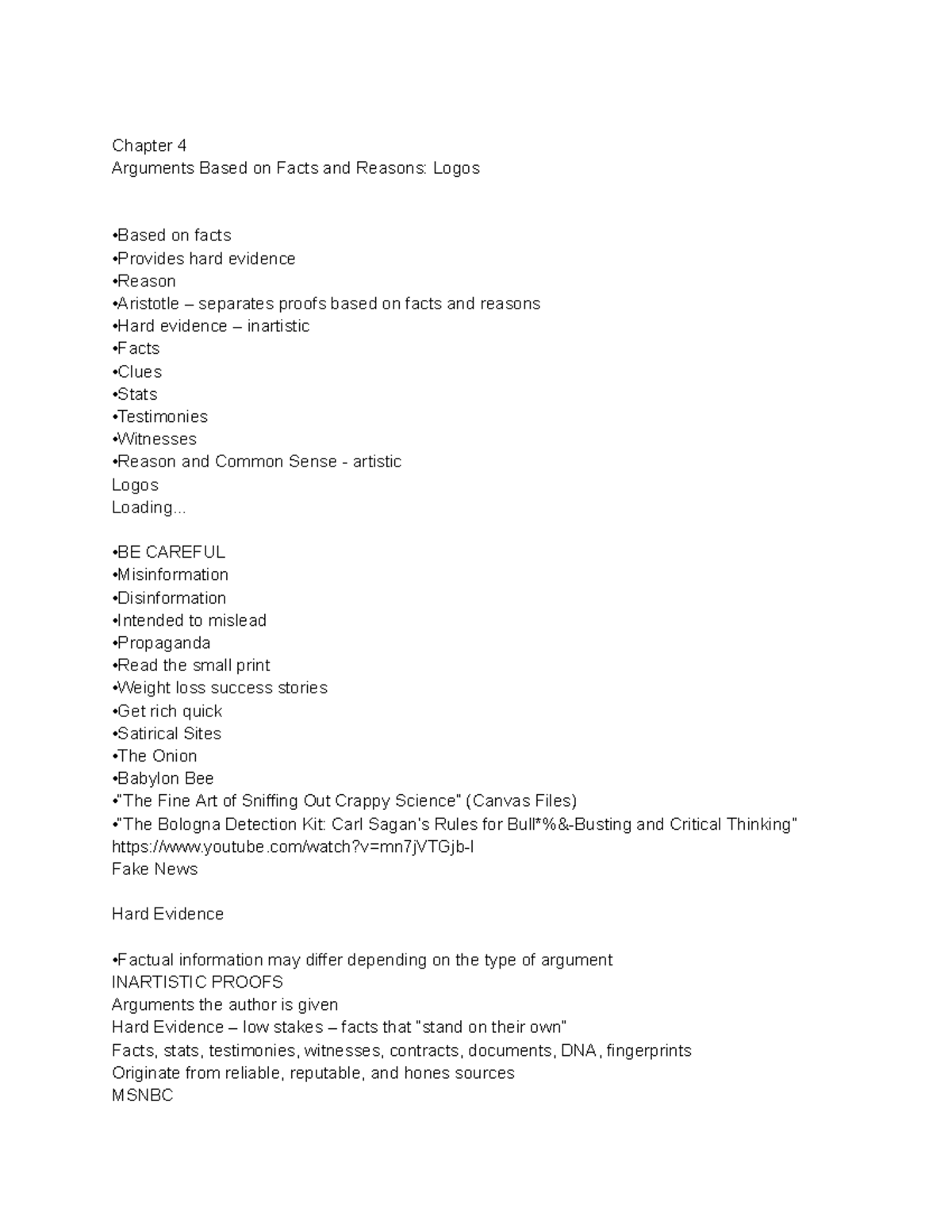 Chapter 4 notes facts - engl 1302 - simmons everything’s an argument ...