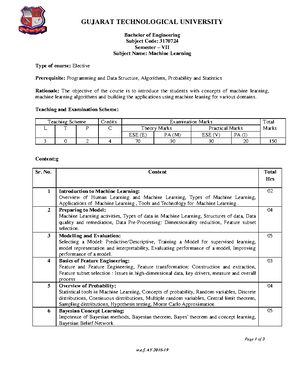ML 3170724 Practicals - Practical list for machine learning - MACHINE ...