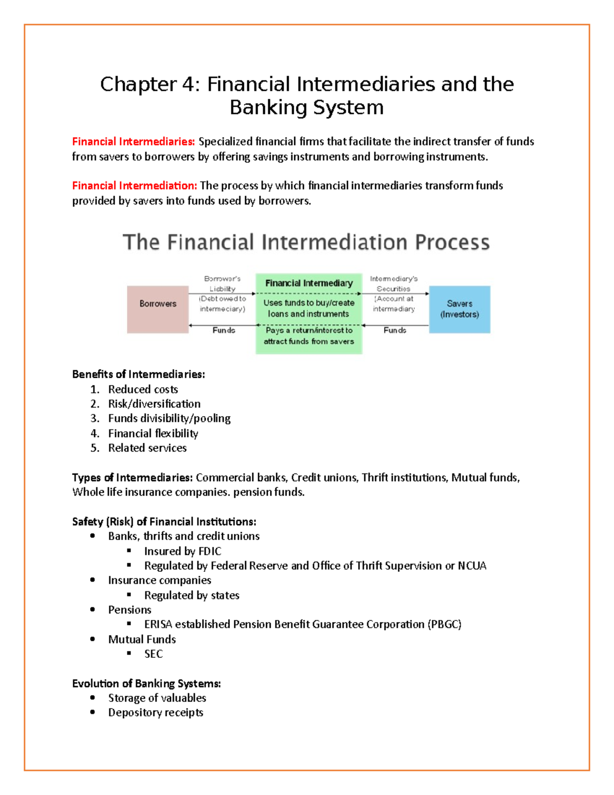 Chapter 4 - Financial Intermediaries And The Banking System - Chapter 4 ...